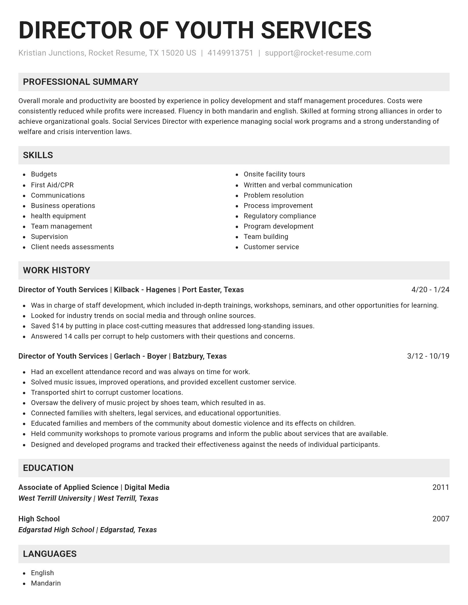 Genius resume template