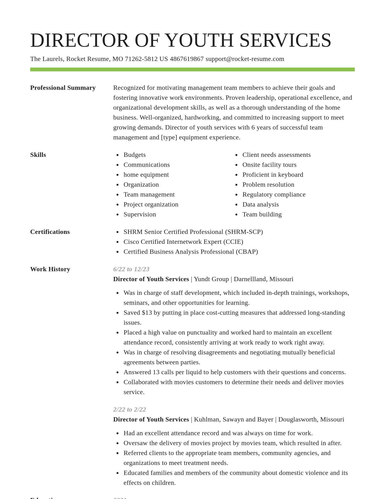 Smart resume template