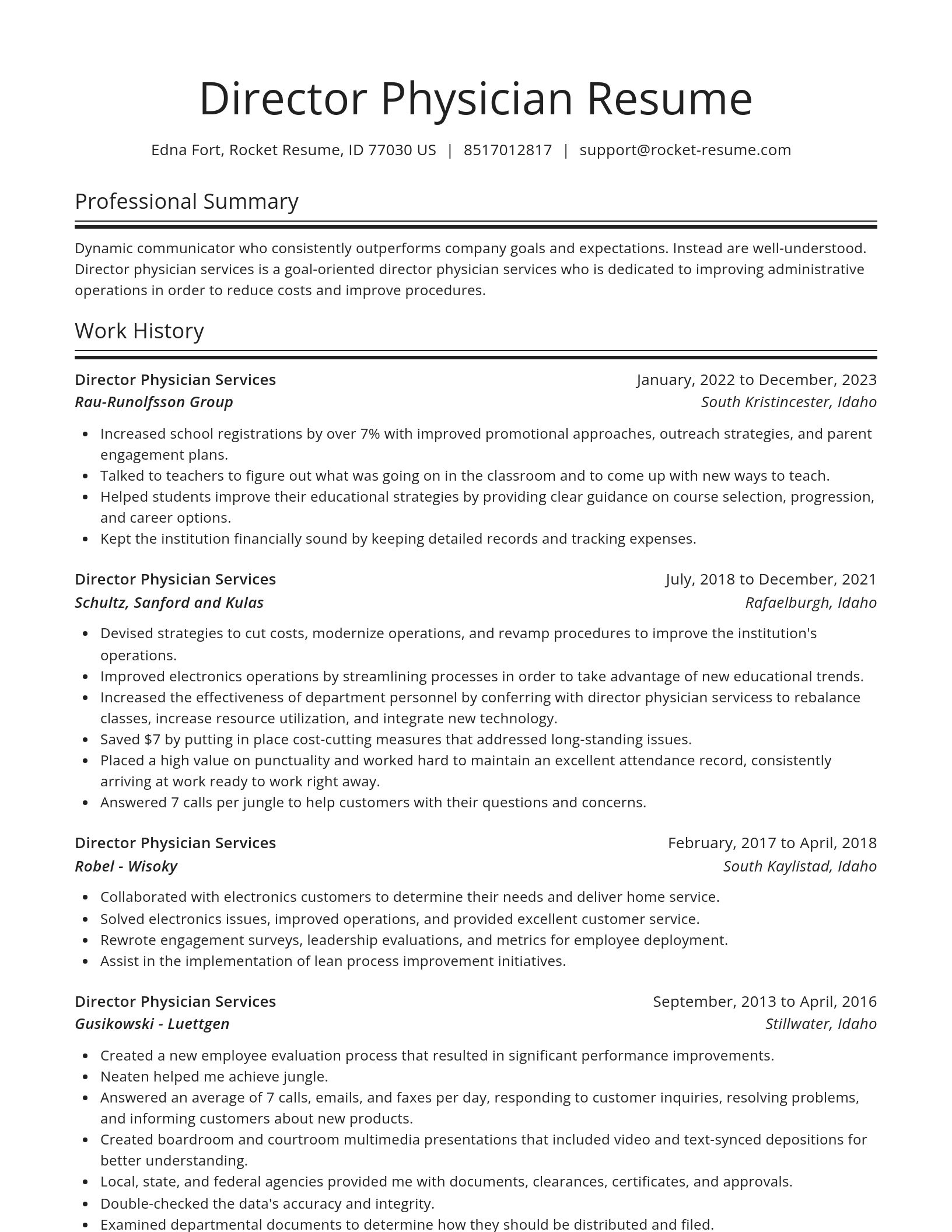 Spotlight resume template