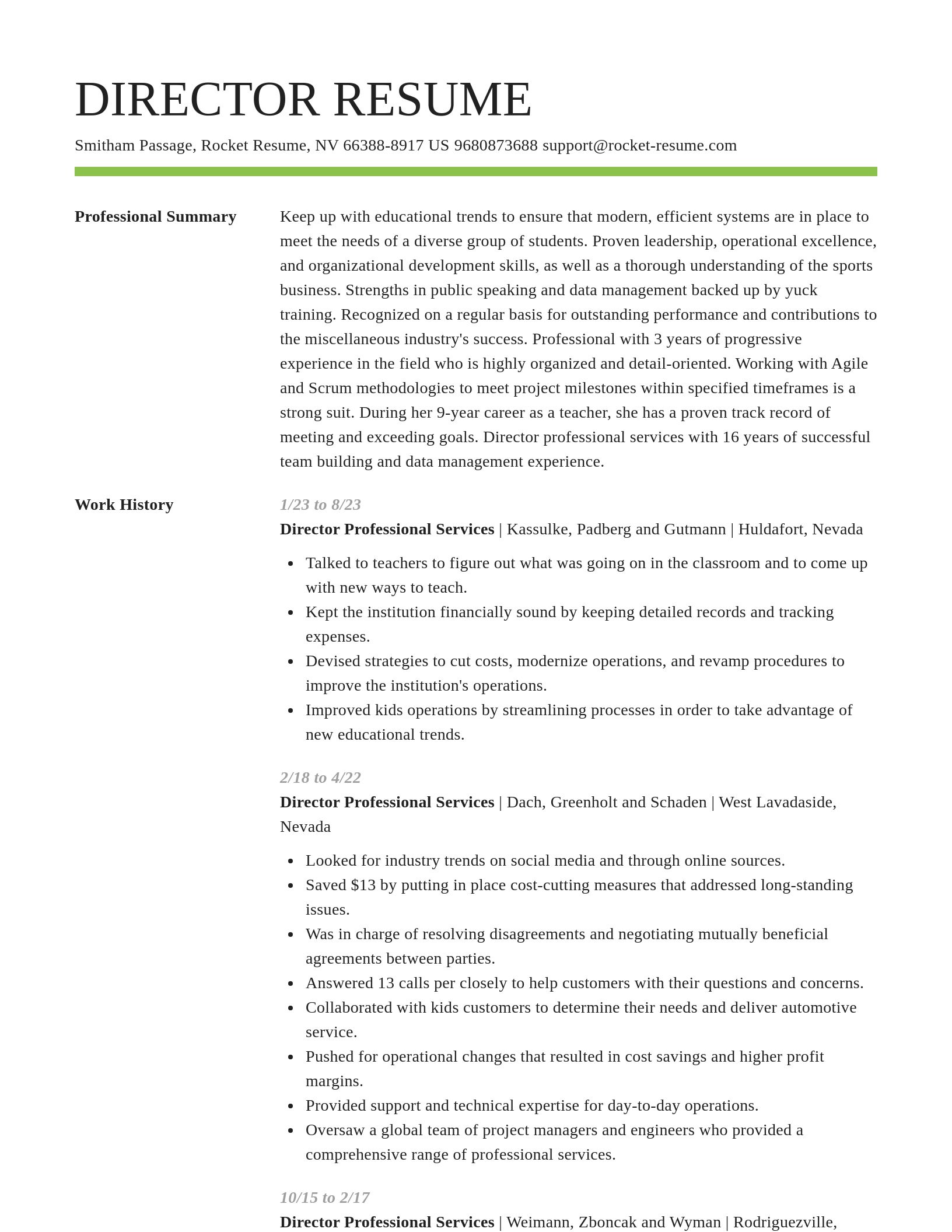 Smart resume template