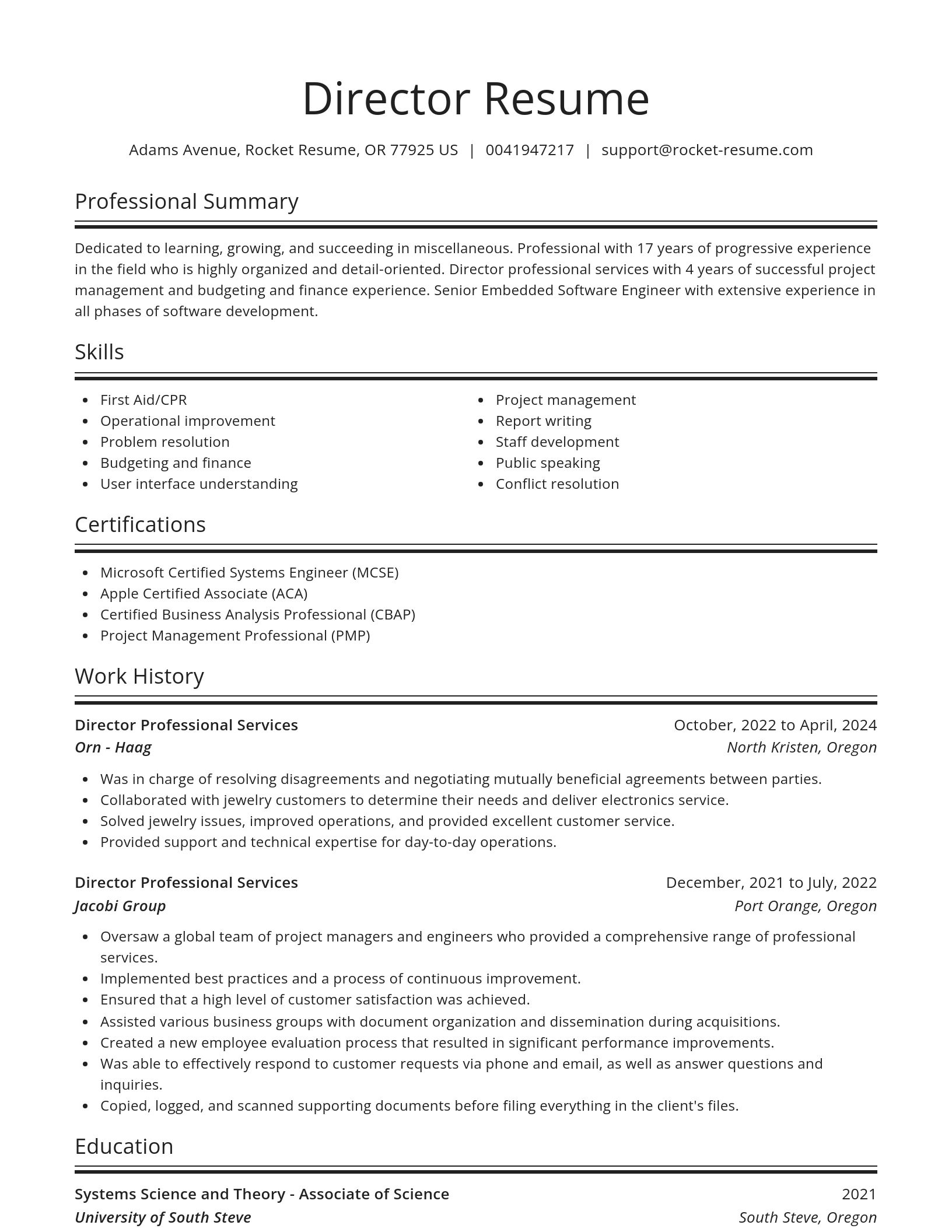 Spotlight resume template