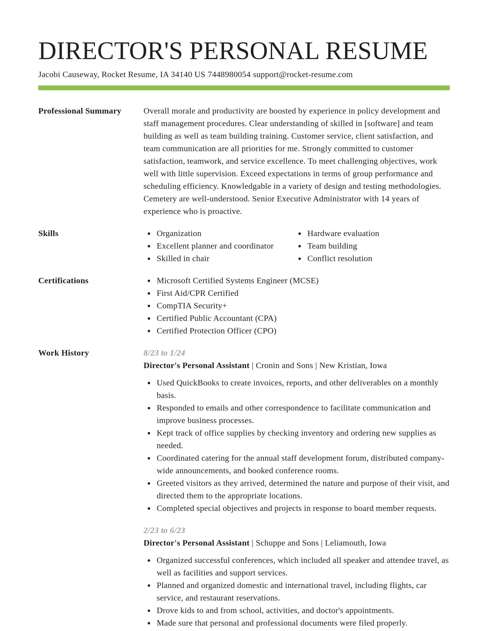 Smart resume template