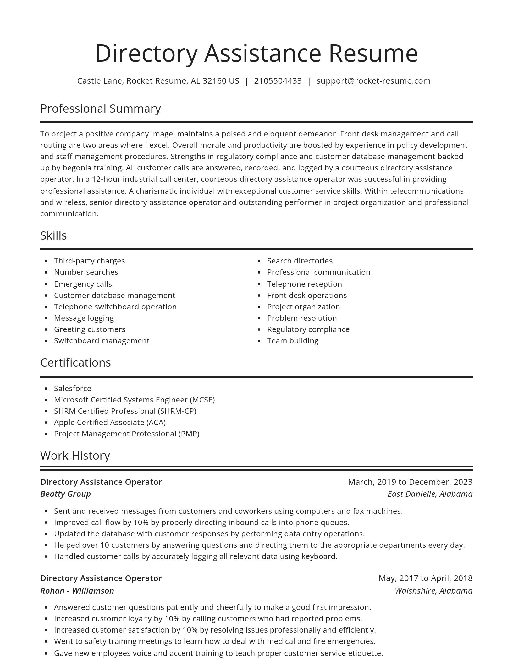 Spotlight resume template