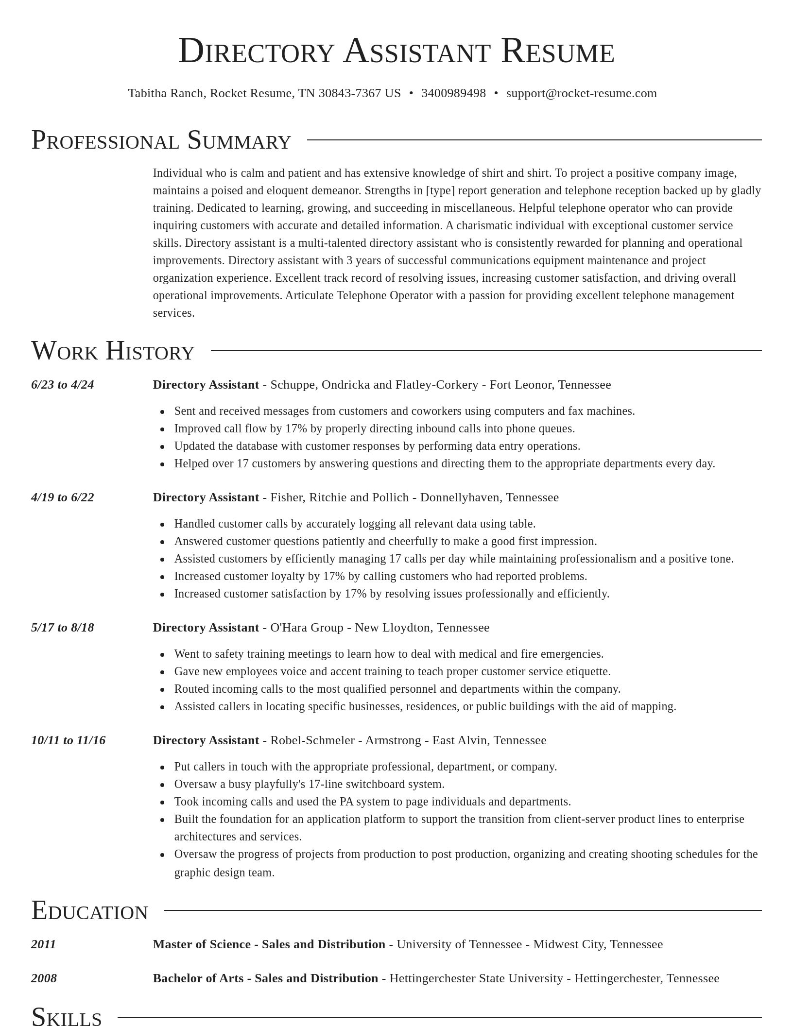 Director resume template