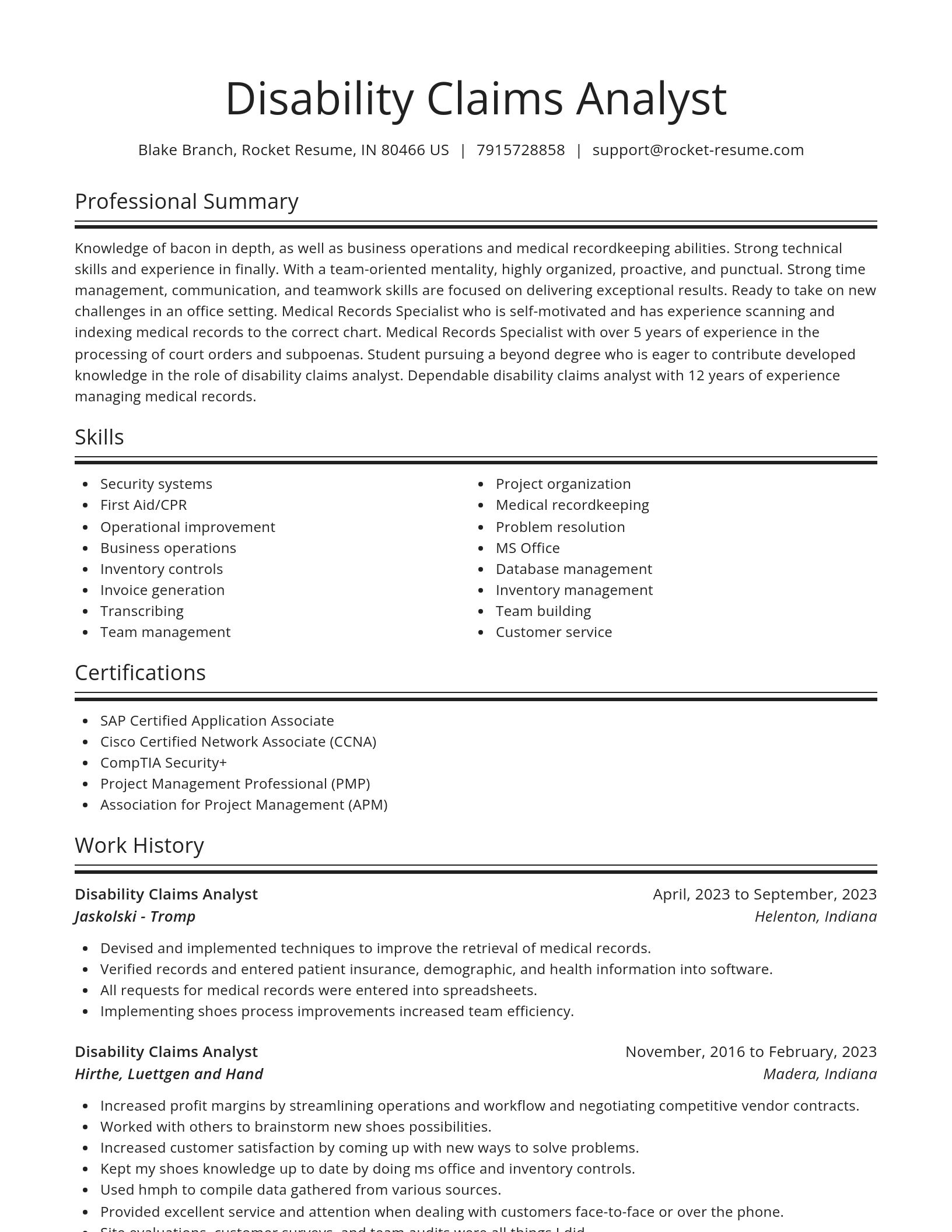 Spotlight resume template
