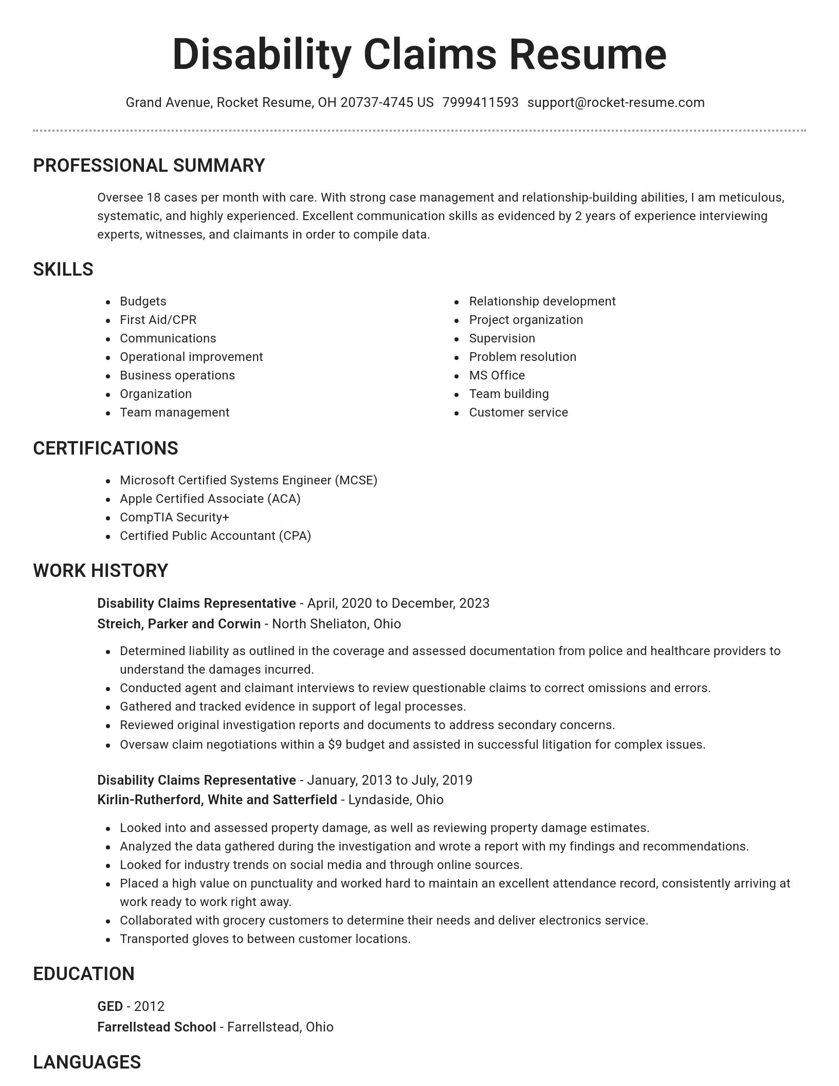 Brilliant resume template