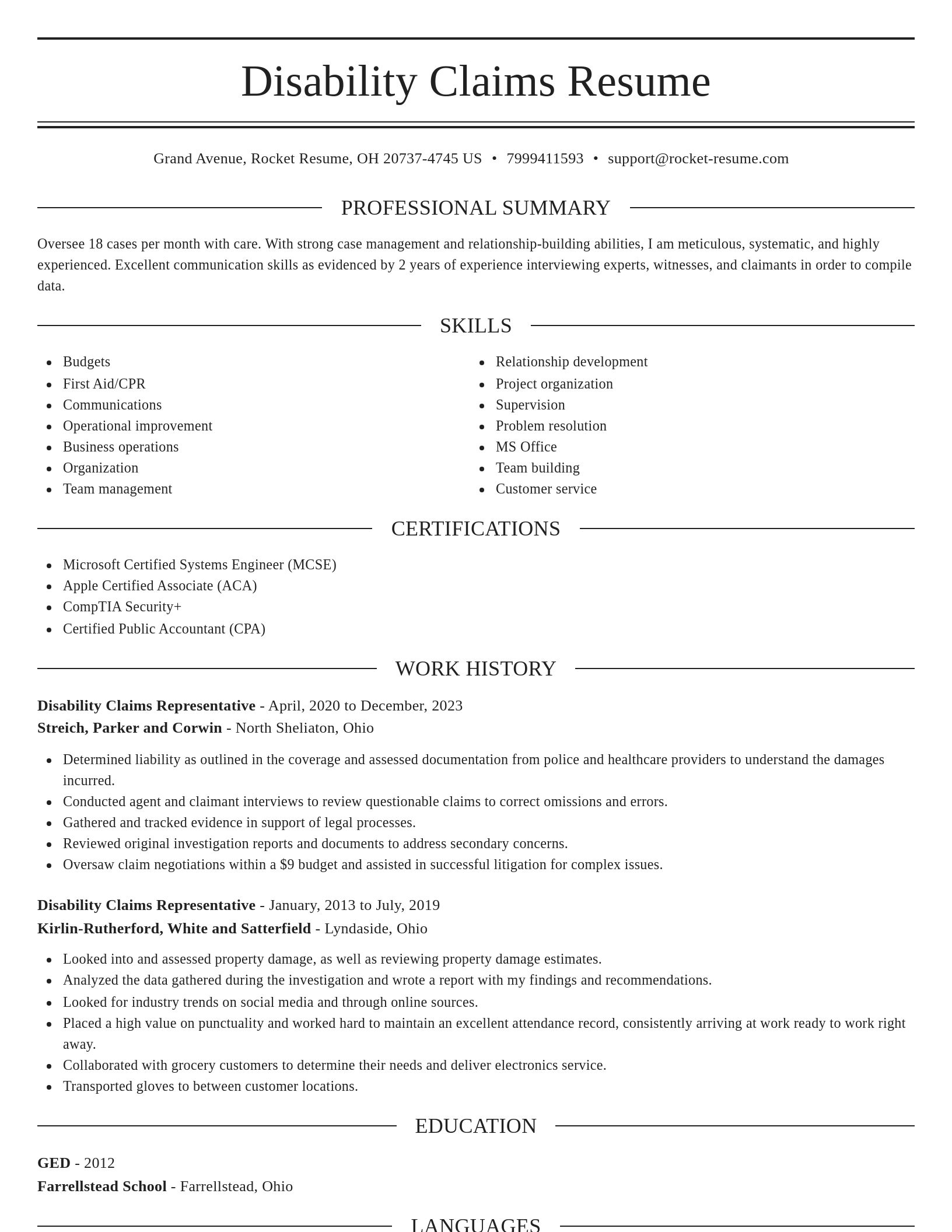 Elegant resume template