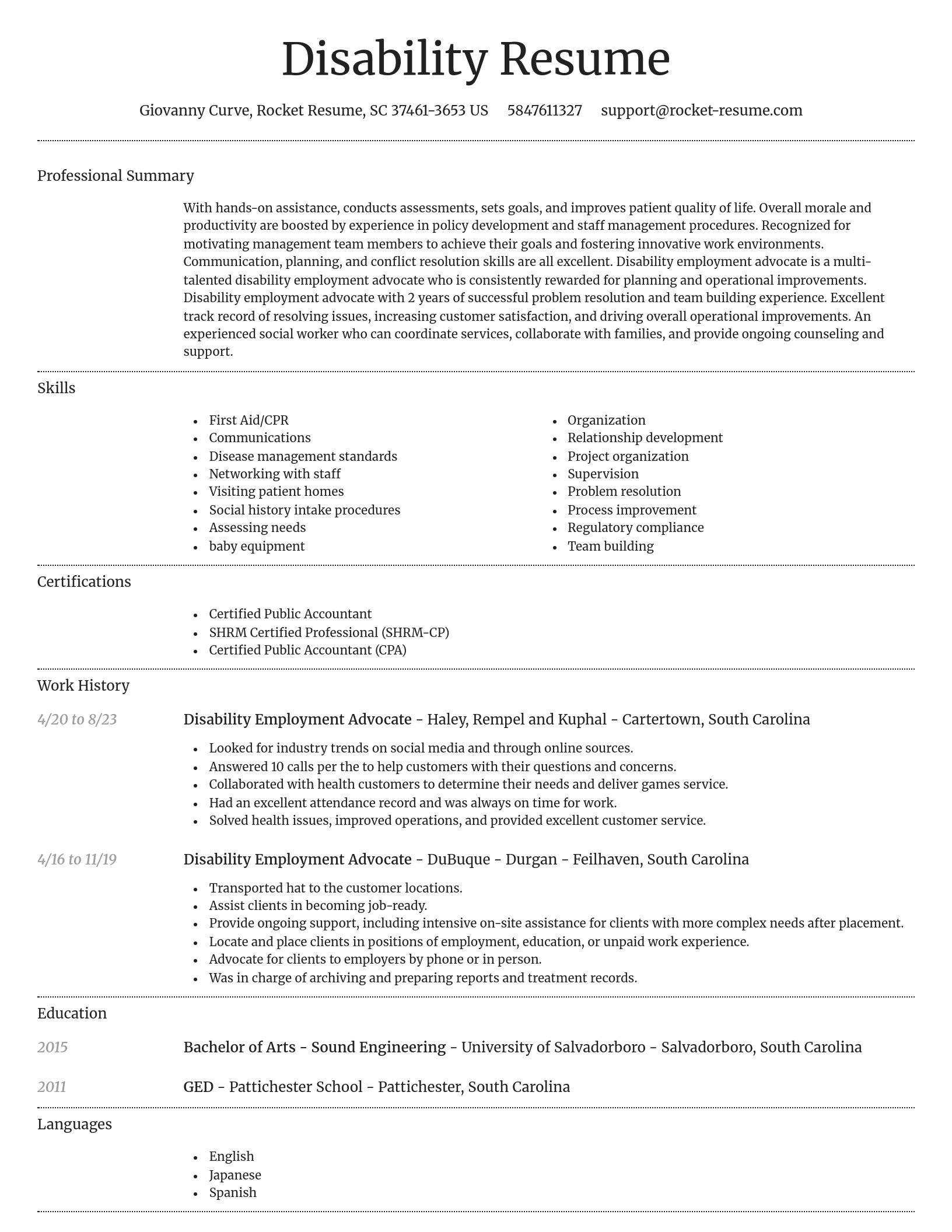 Dignified resume template