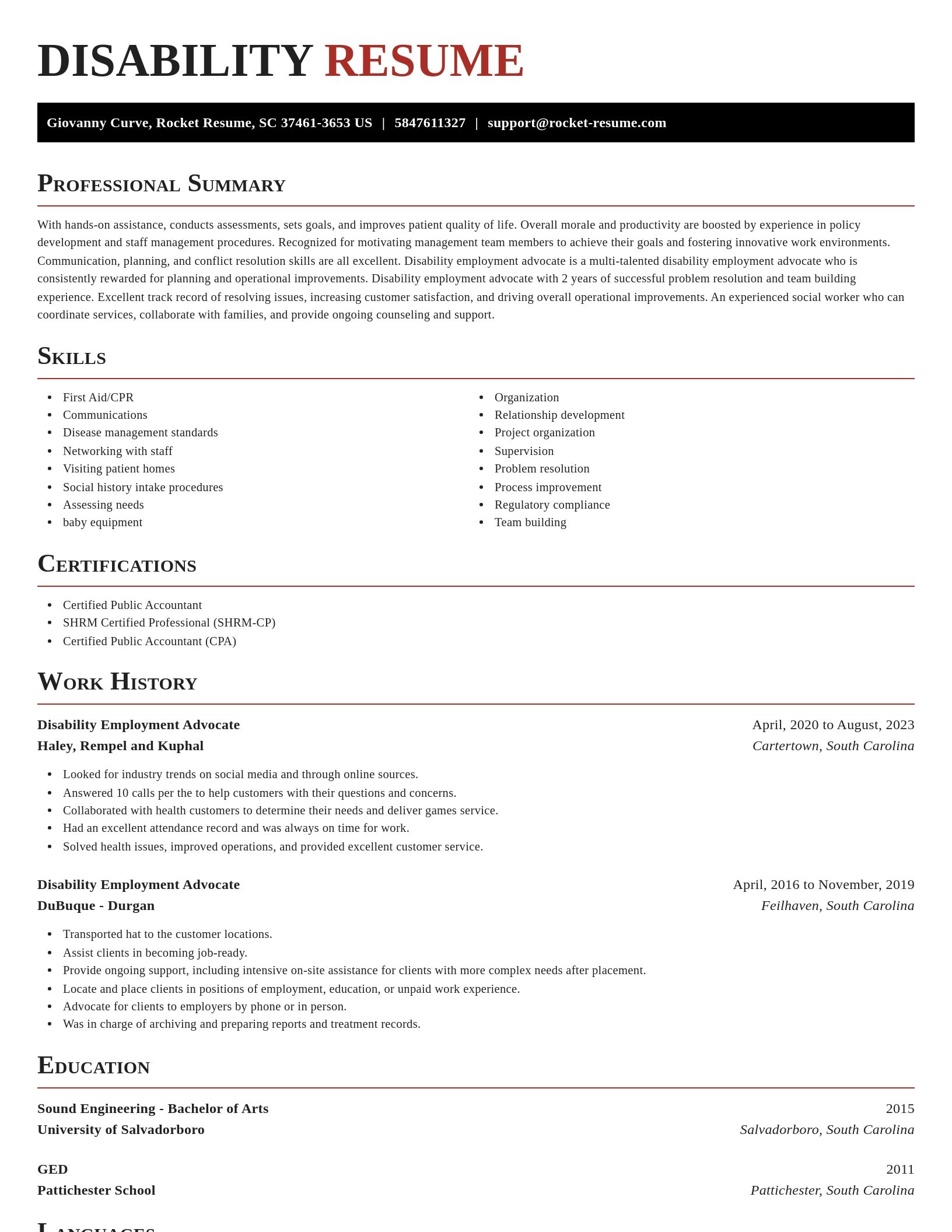 Exquisite resume template