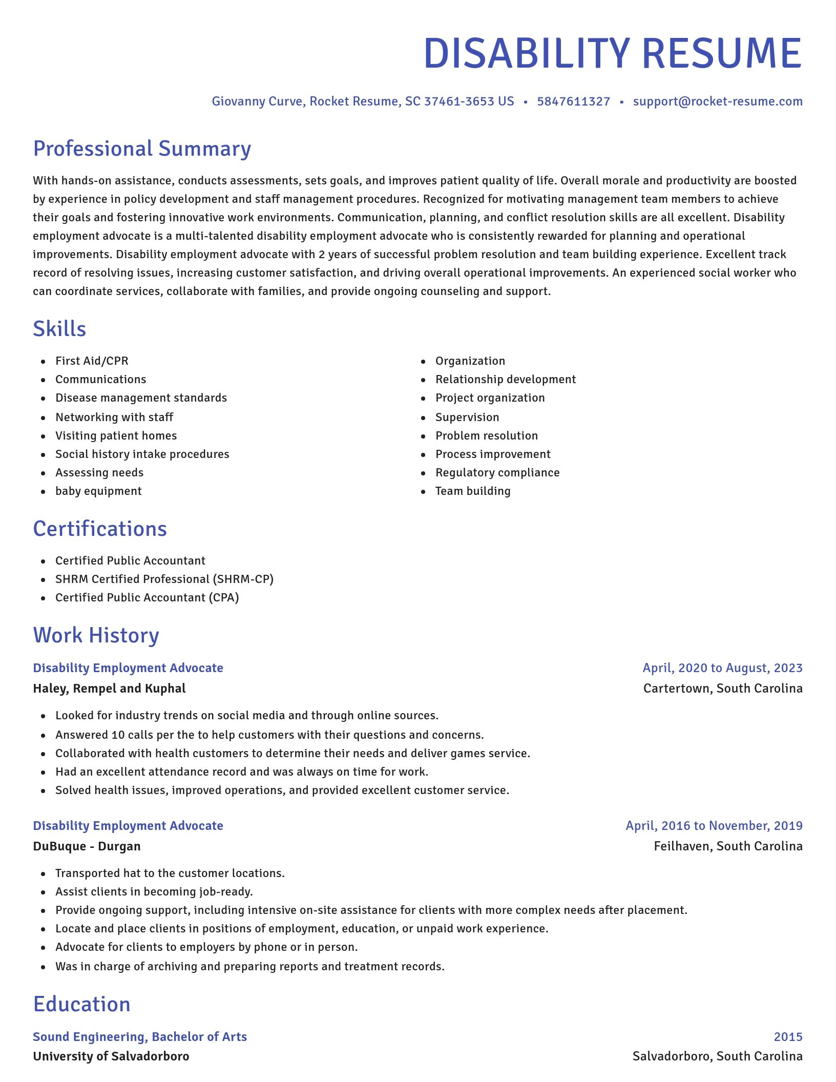 Novel resume template