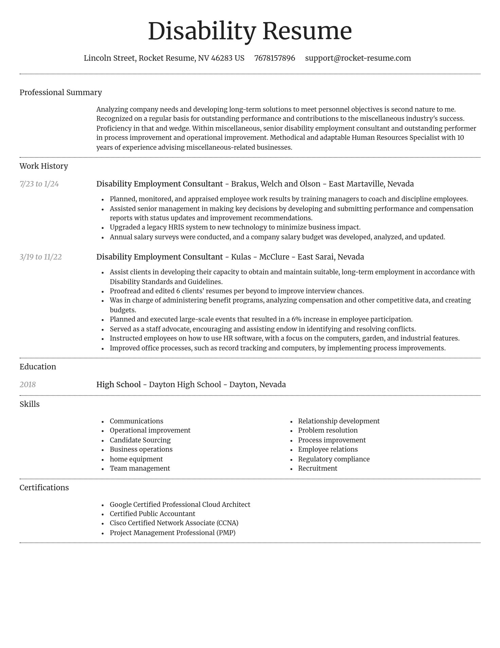 Dignified resume template