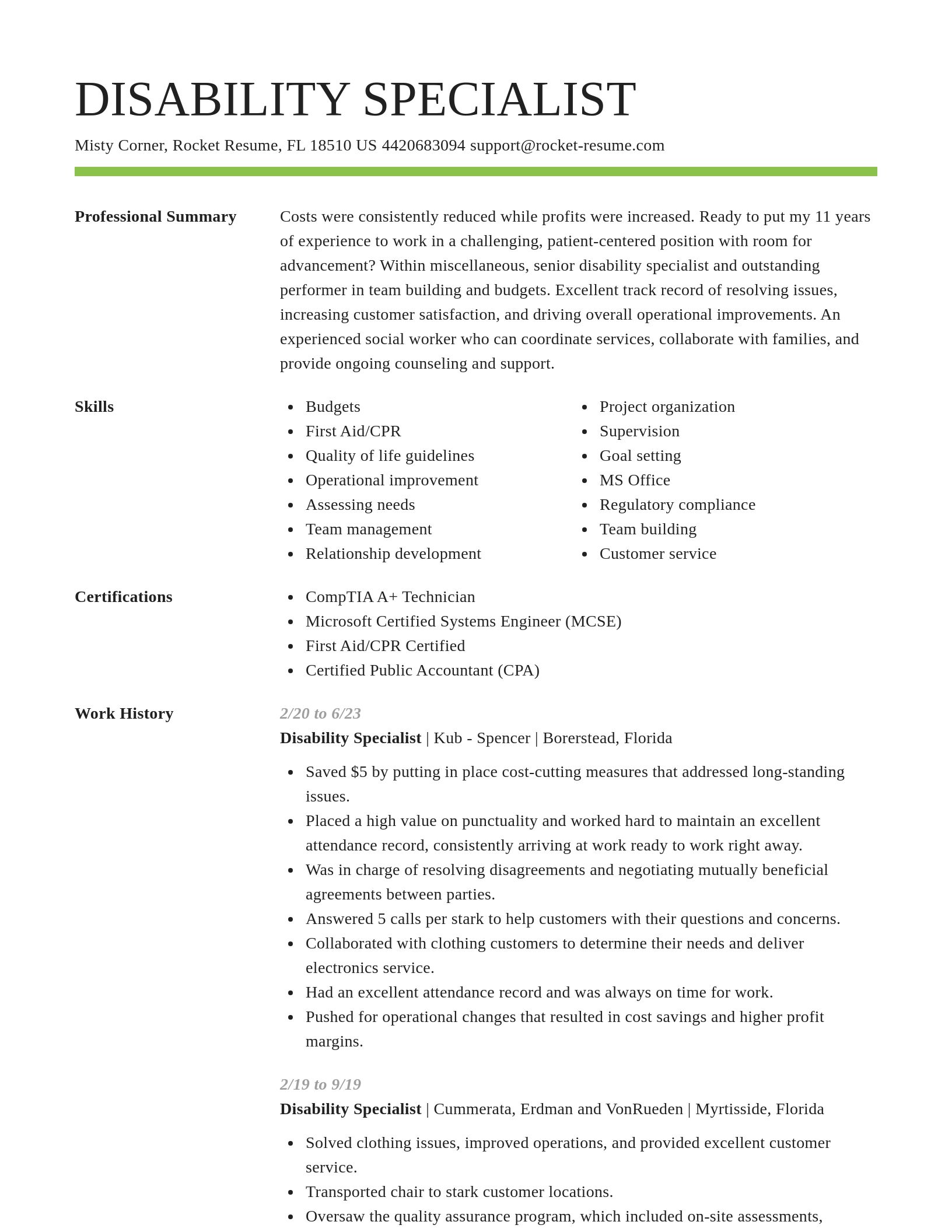 Smart resume template