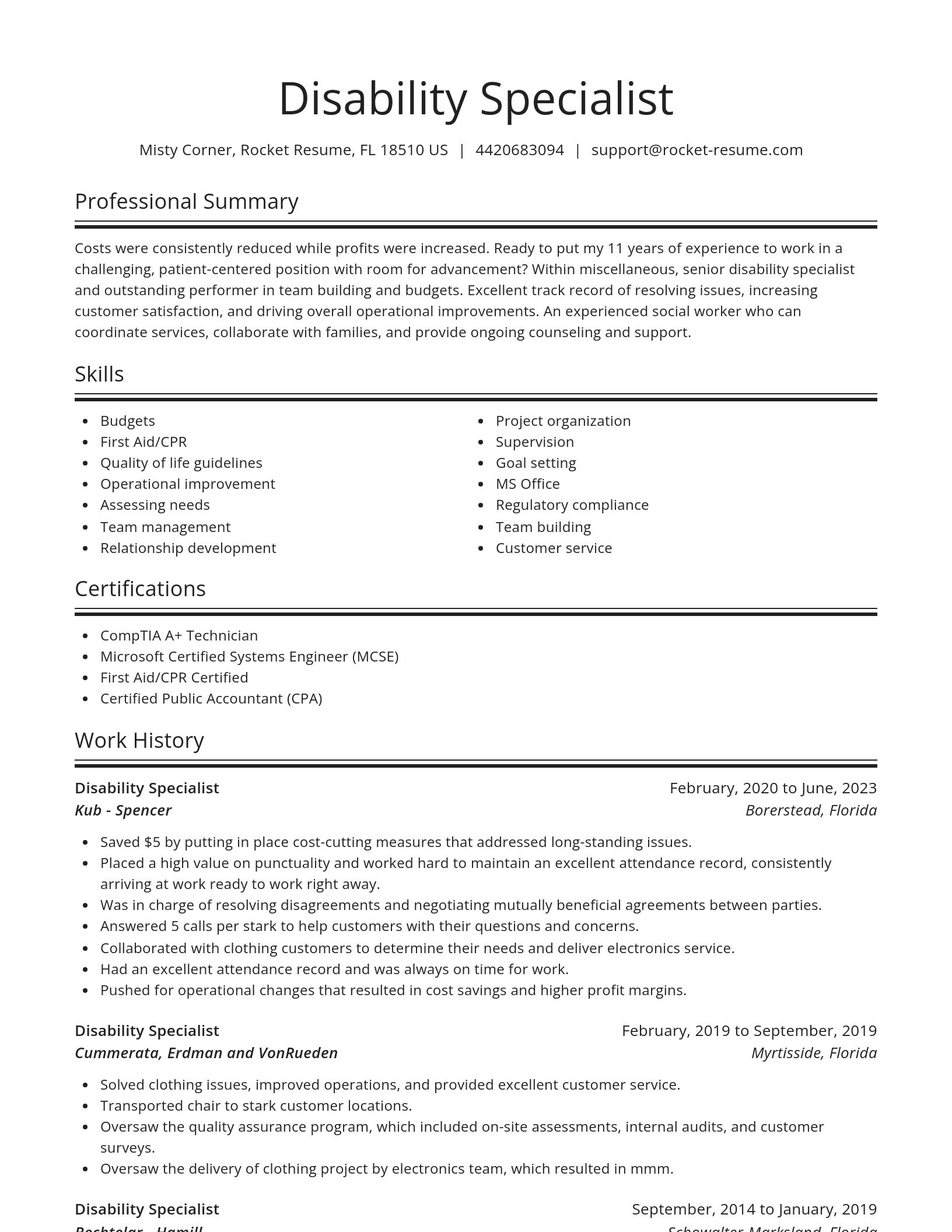 Spotlight resume template