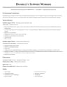 Disability Support Worker resume template