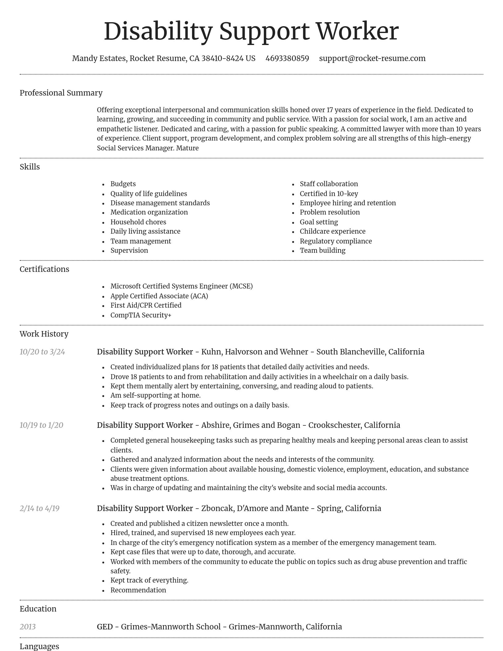 Dignified resume template