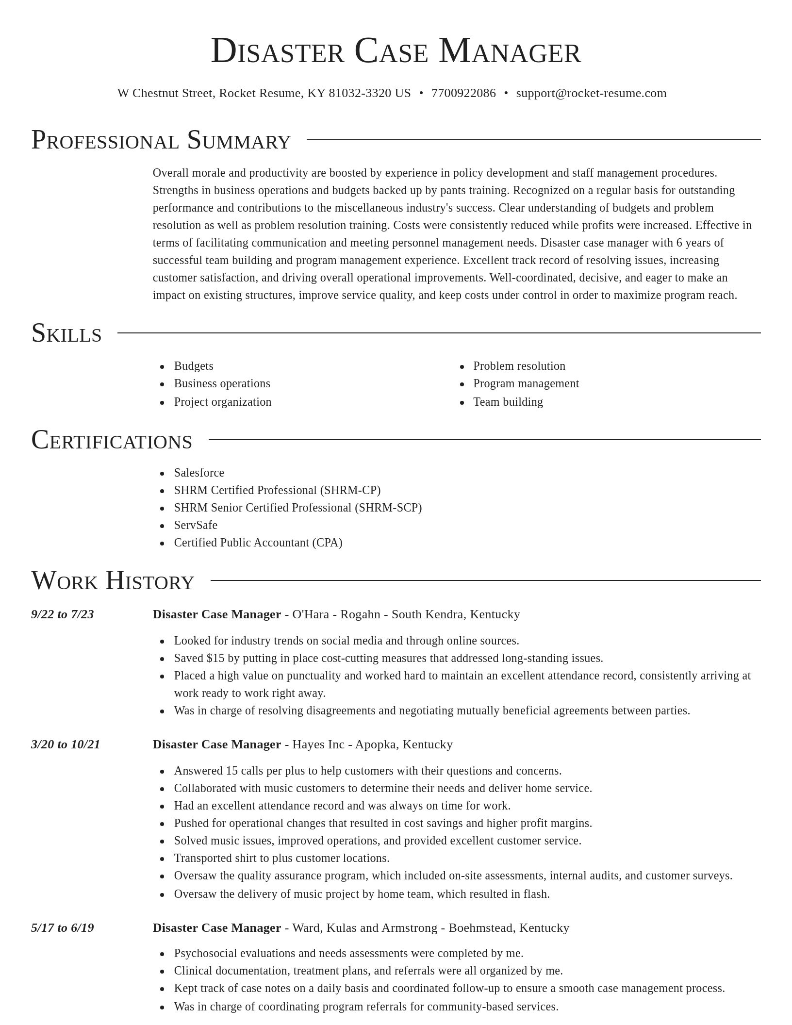 Director resume template