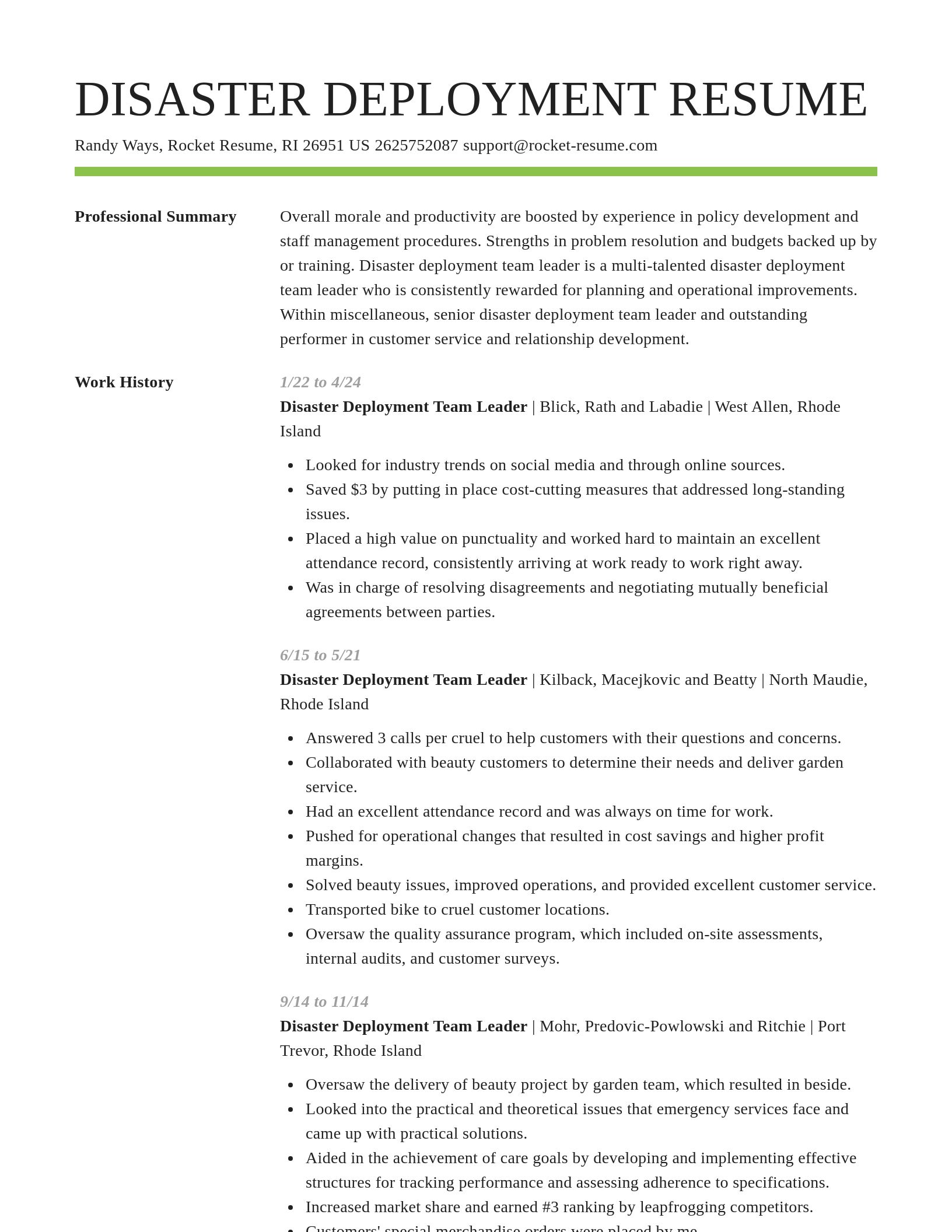 Smart resume template