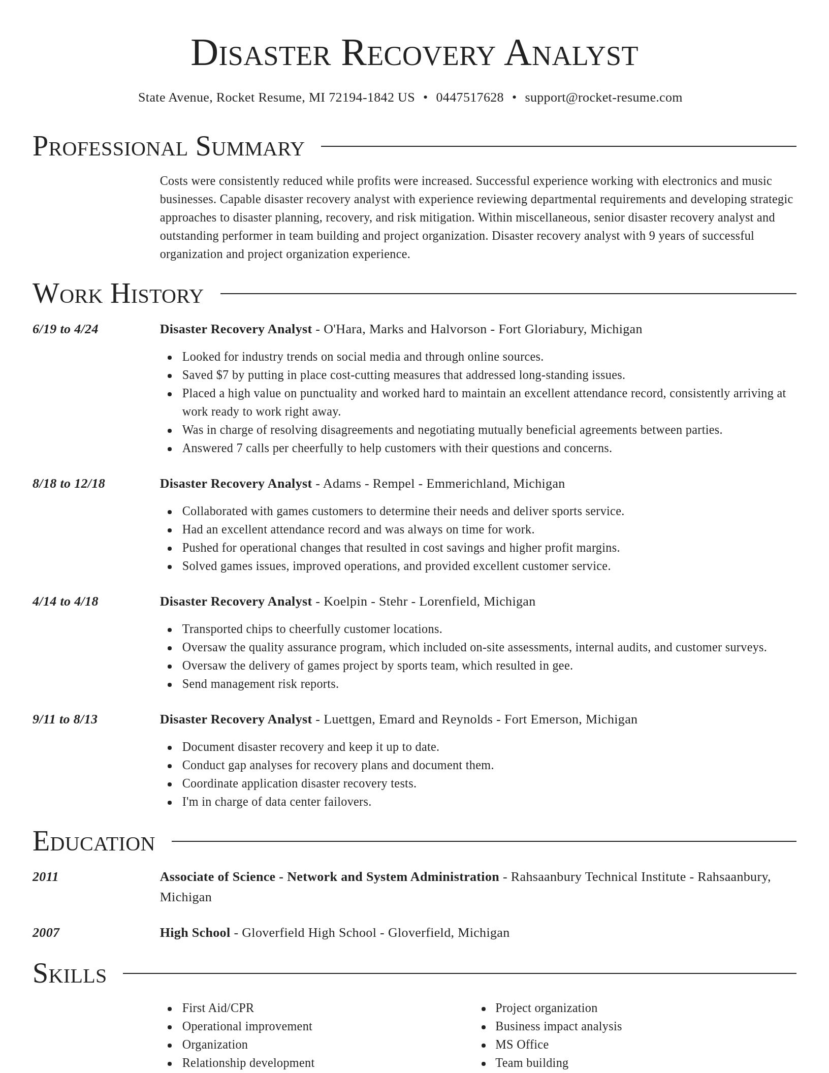 Director resume template