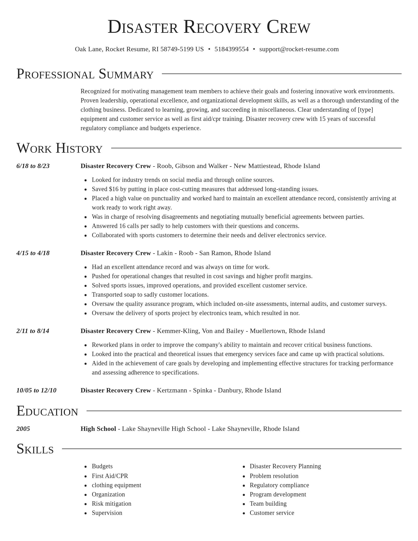 Director resume template