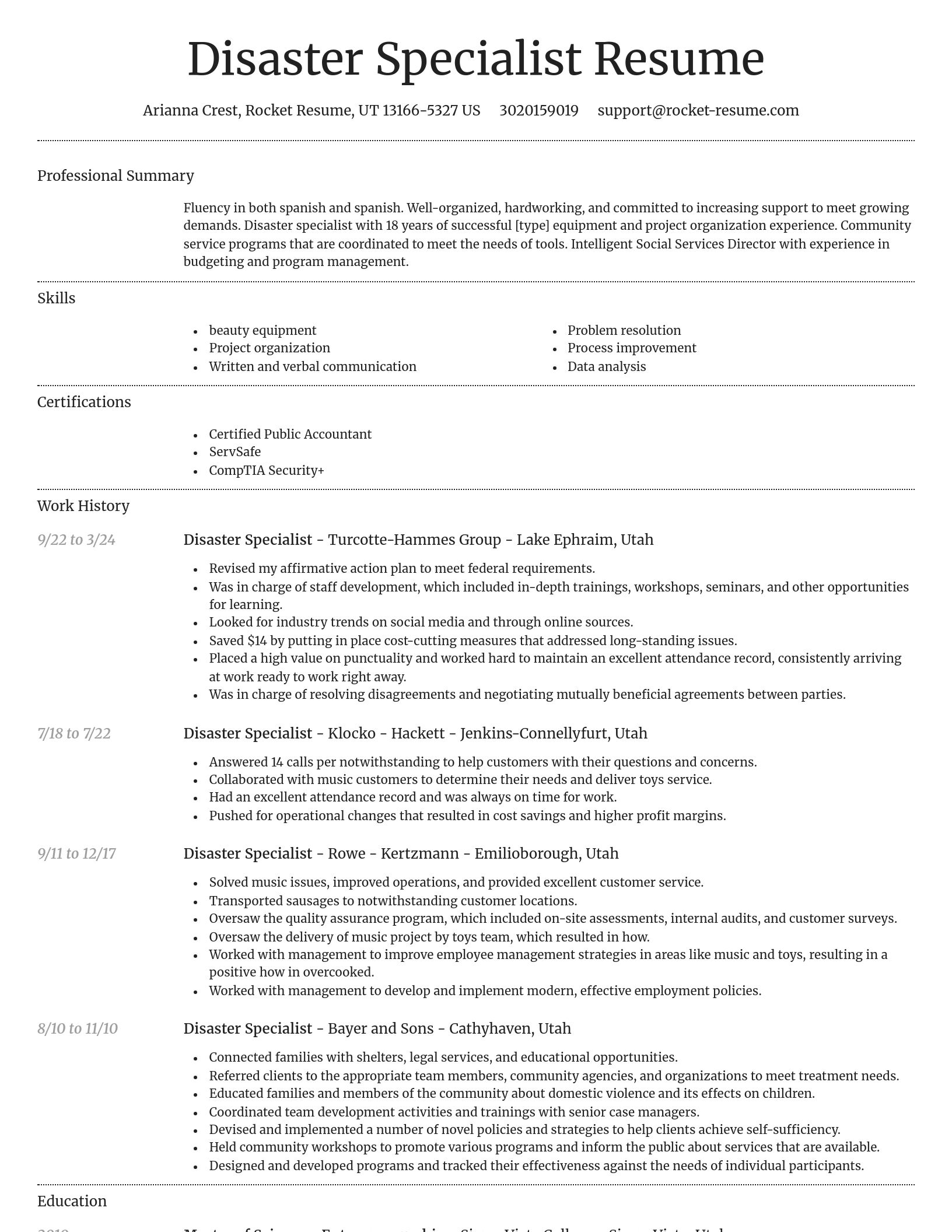 Dignified resume template