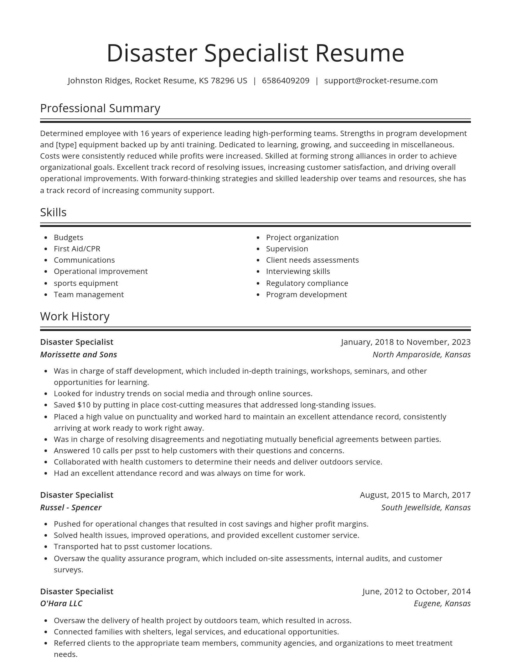 Spotlight resume template