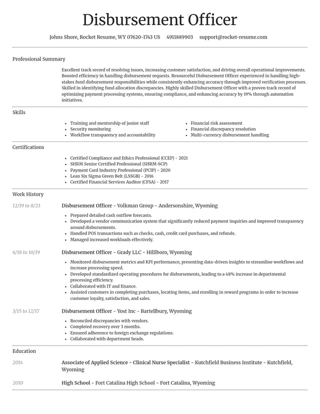 Dignified resume template