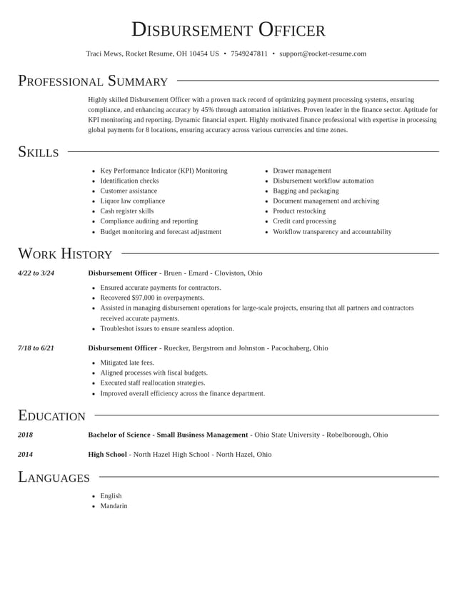 Director resume template