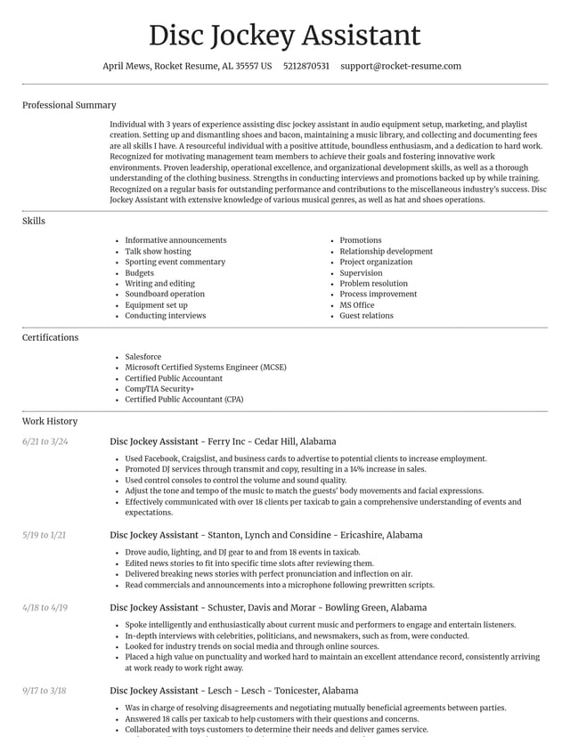 Dignified resume template