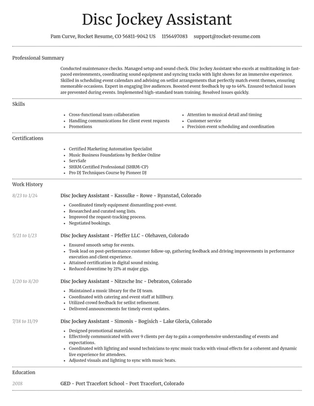 Dignified resume template