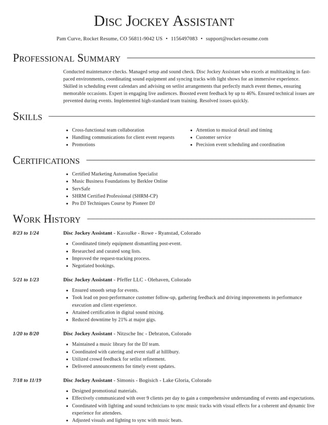 Director resume template
