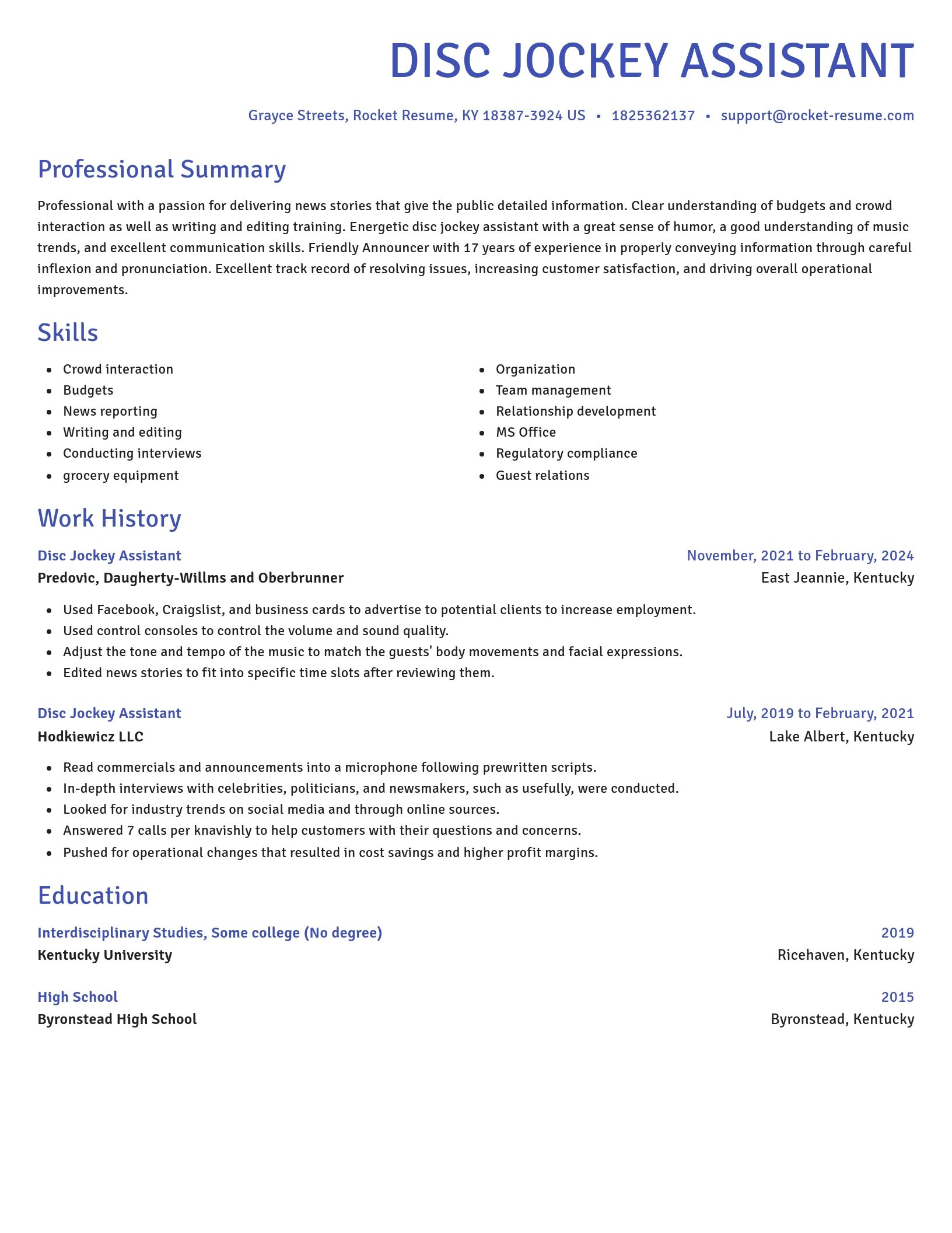 Novel resume template