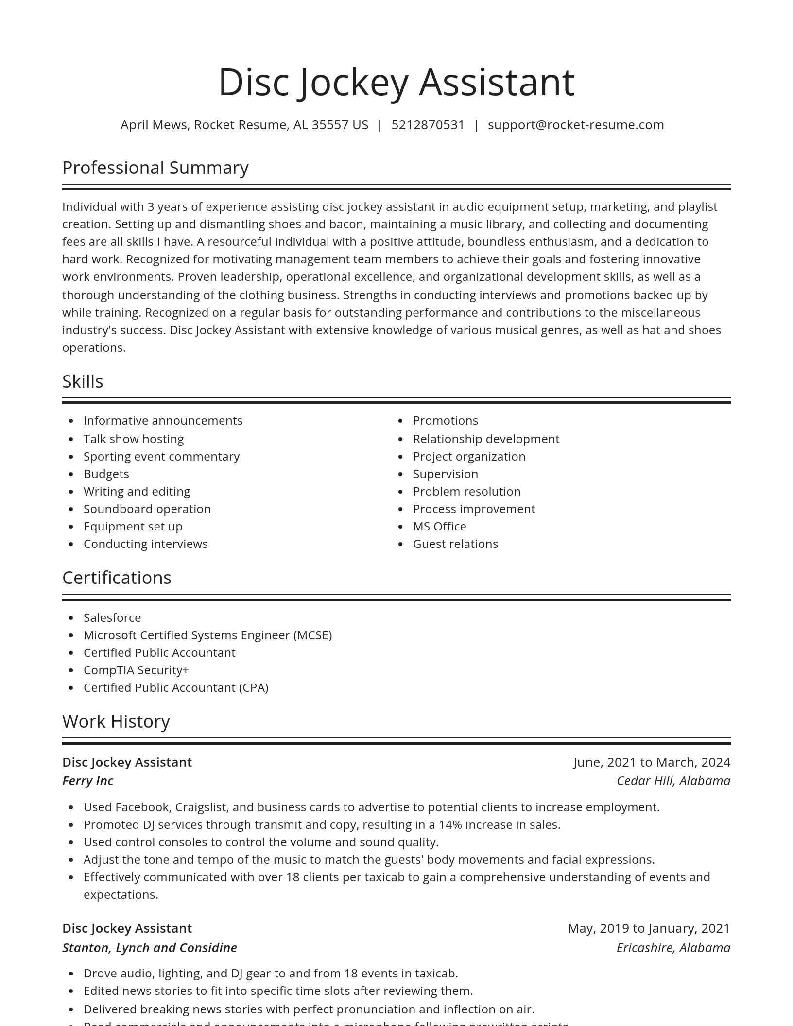 Spotlight resume template