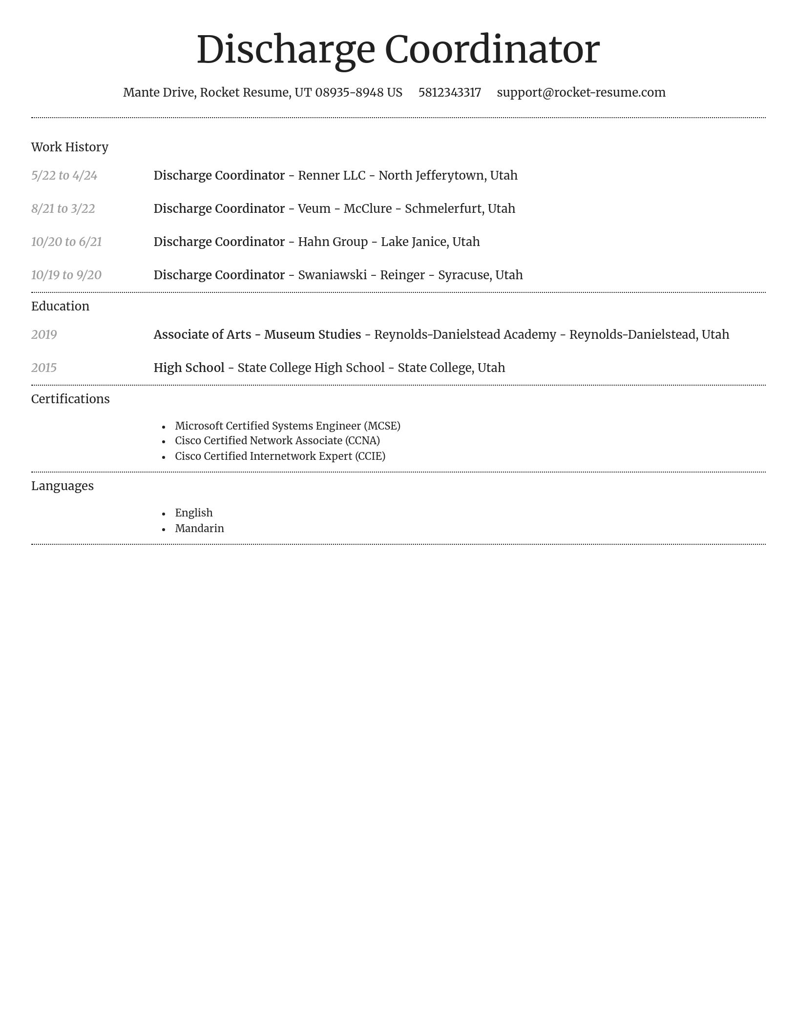 Dignified resume template