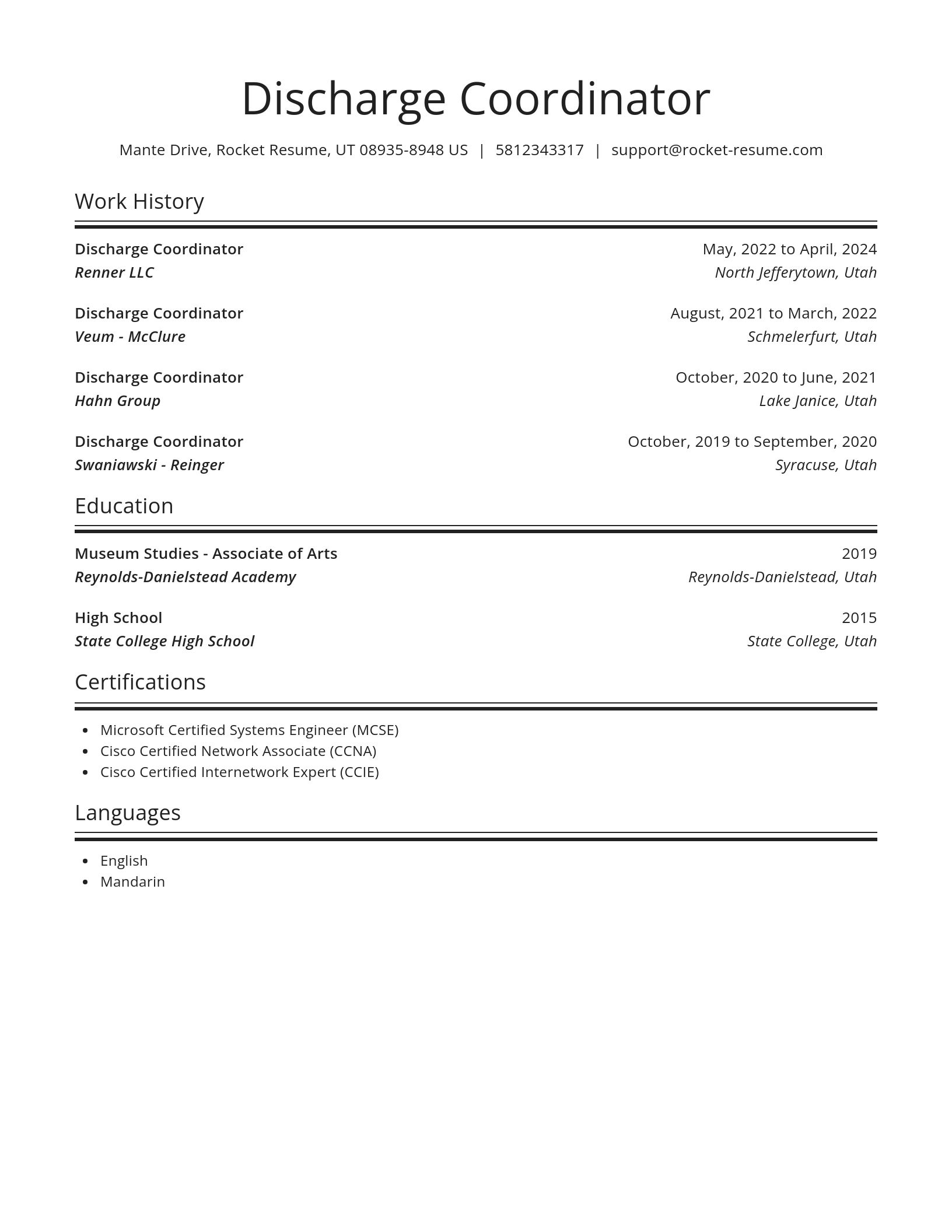 Spotlight resume template