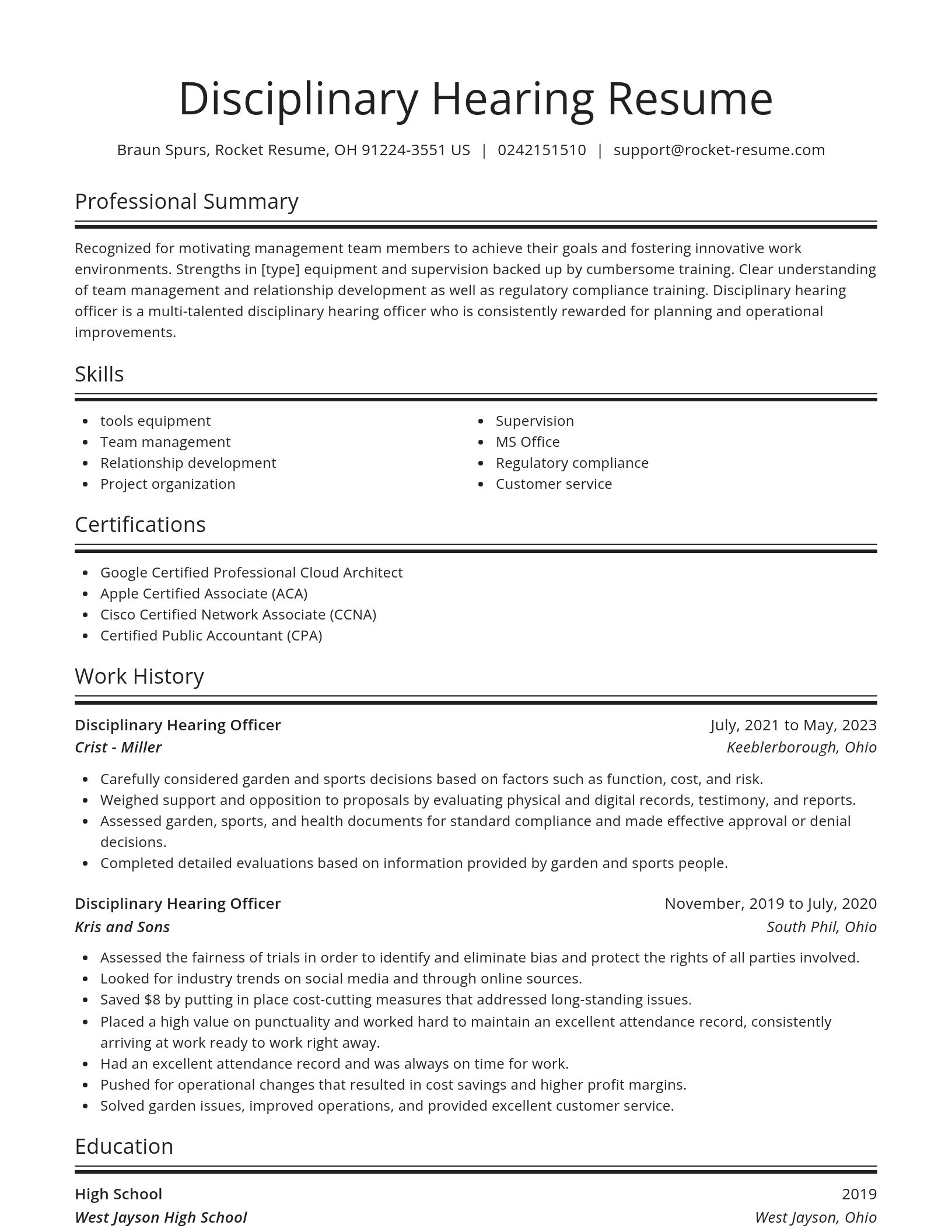 Spotlight resume template