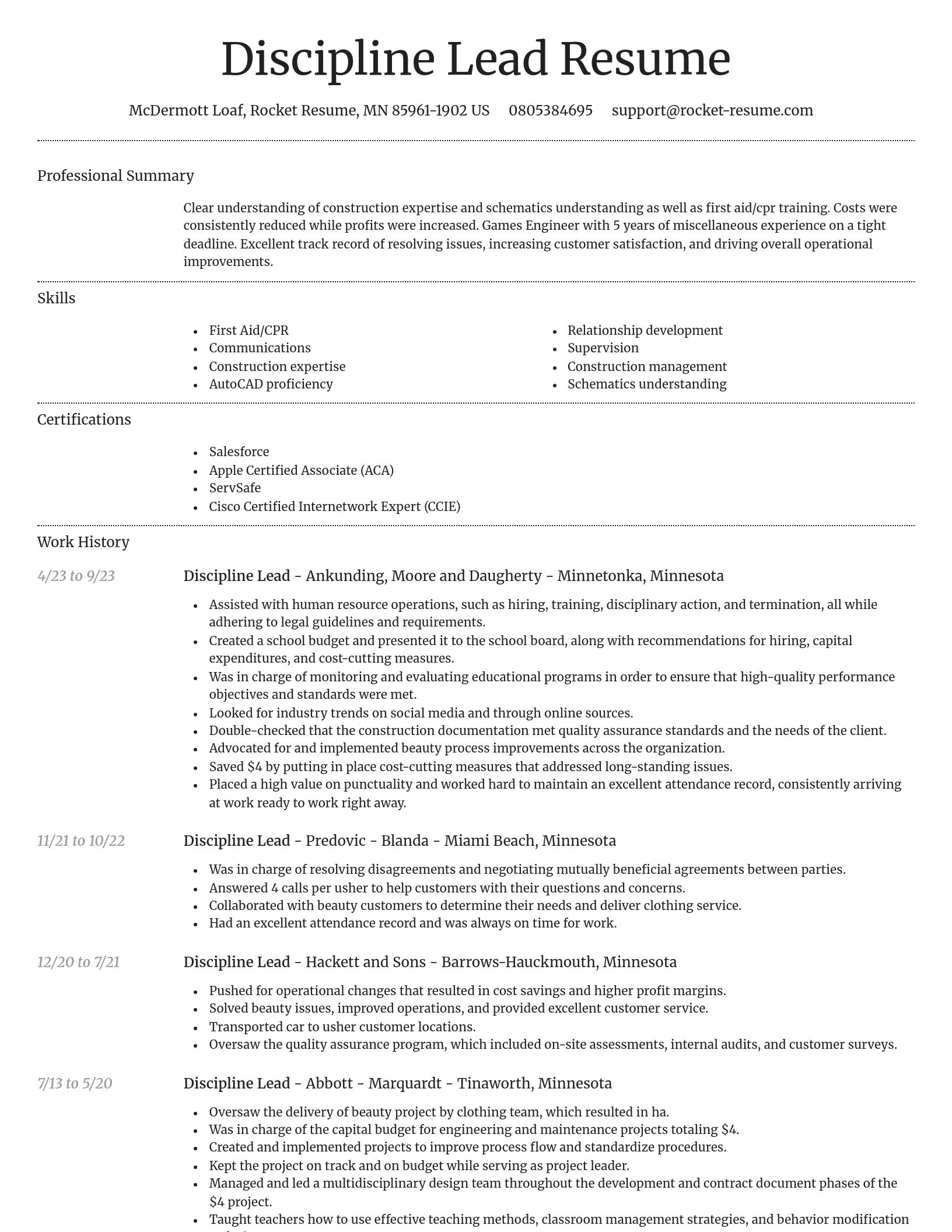Dignified resume template