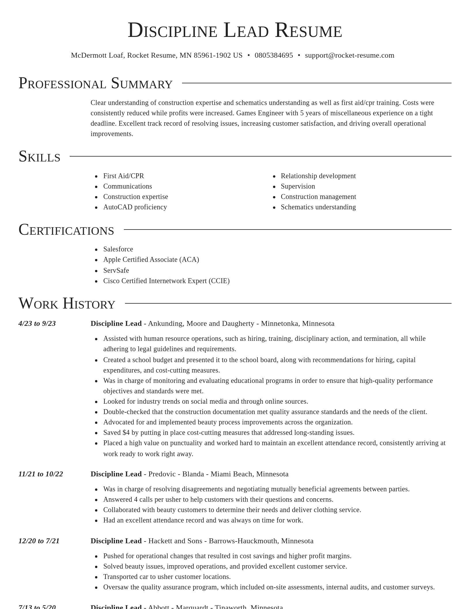 Director resume template