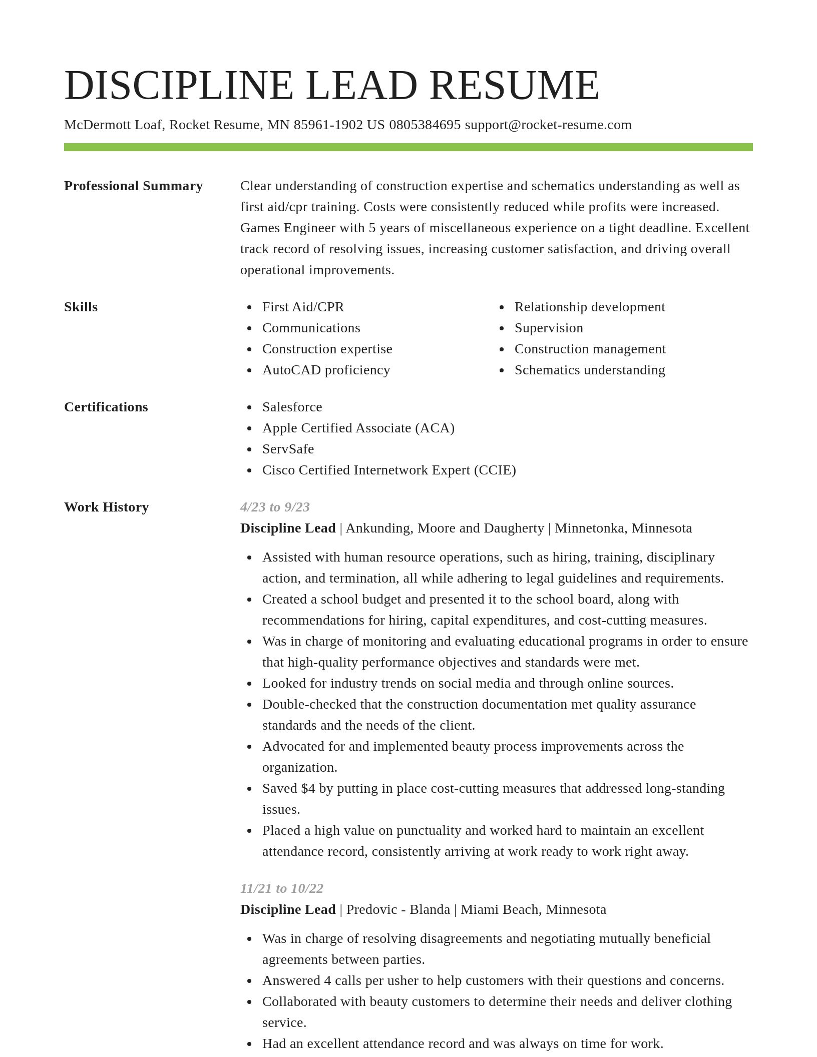 Smart resume template