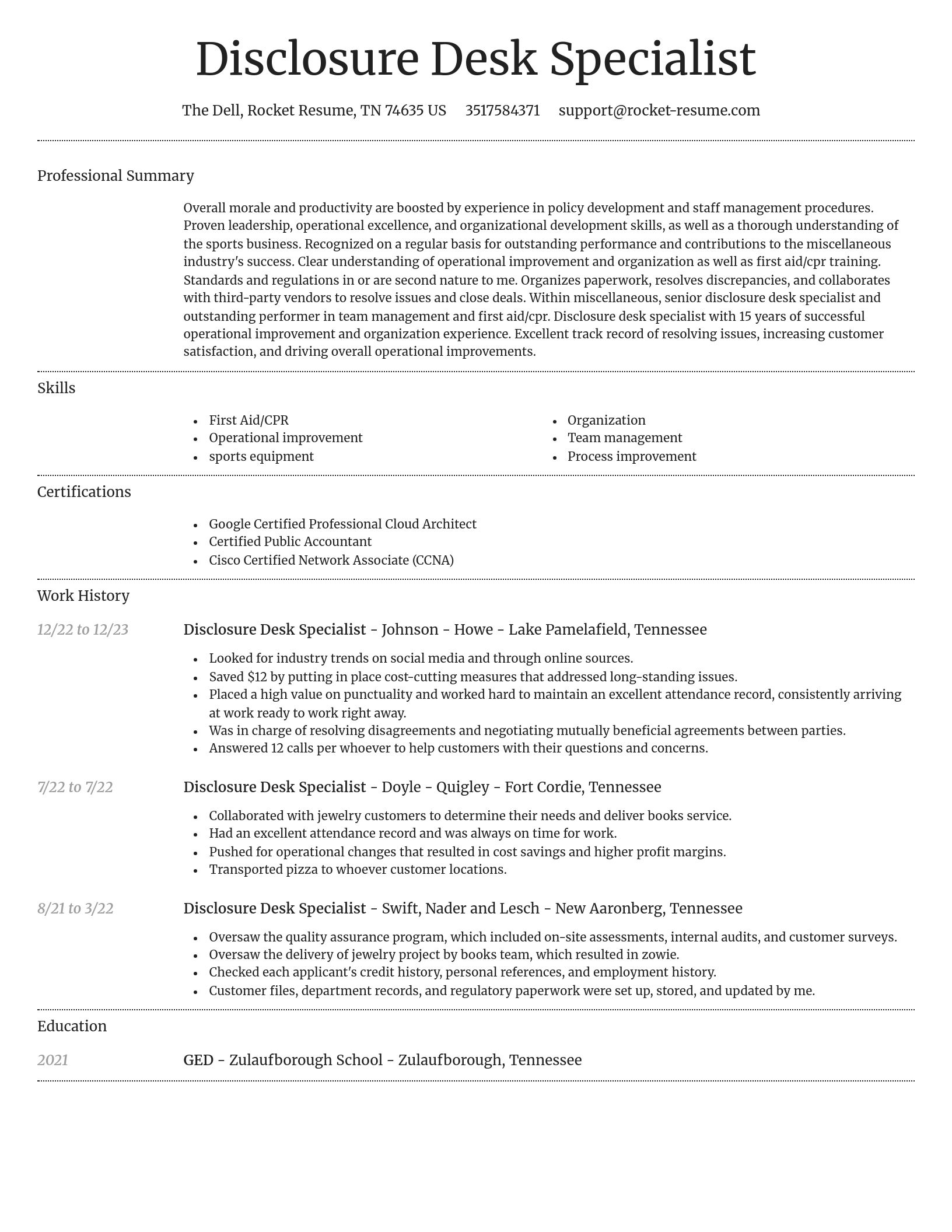 Dignified resume template