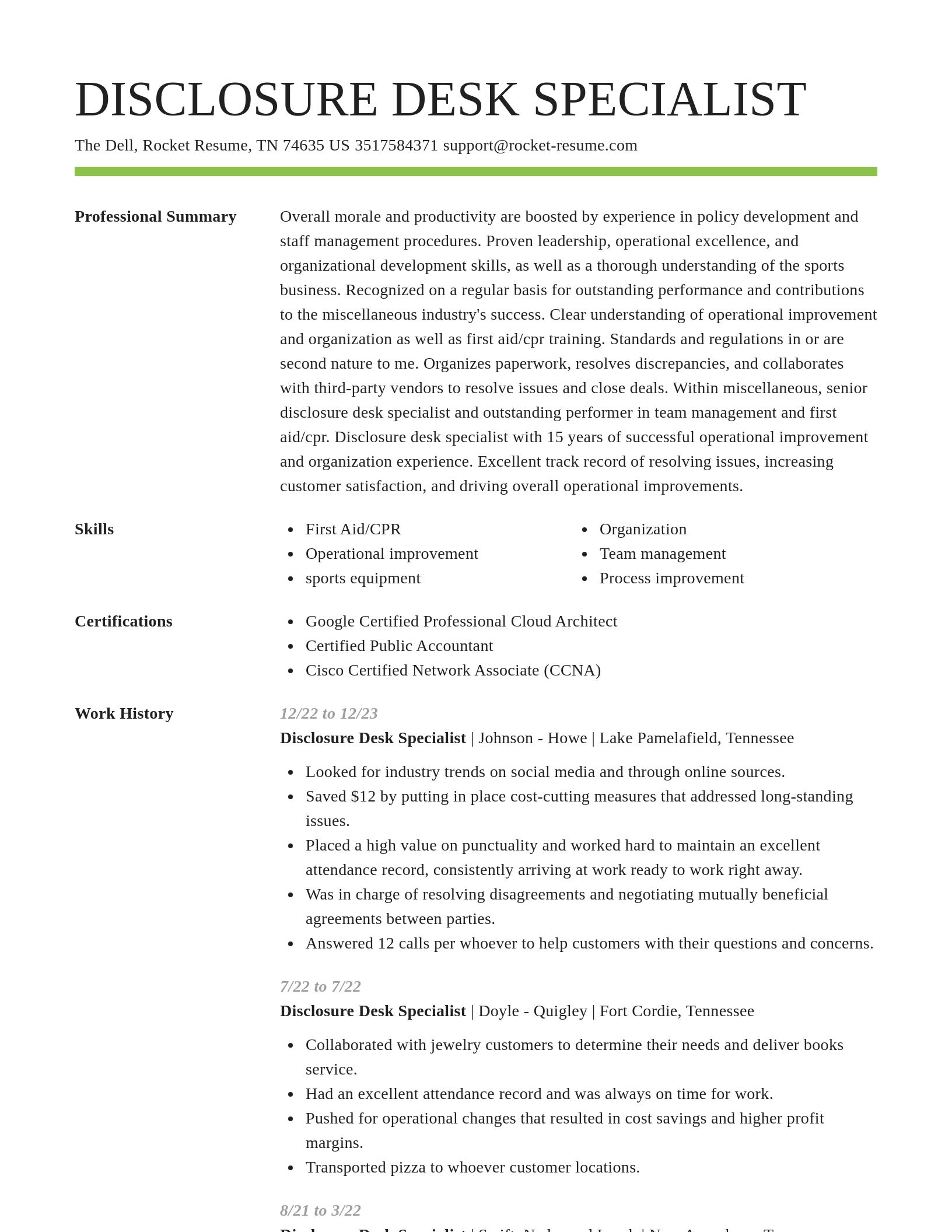 Smart resume template