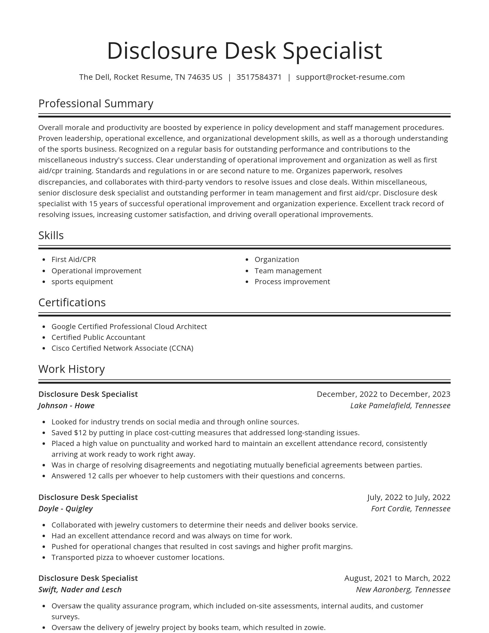 Spotlight resume template