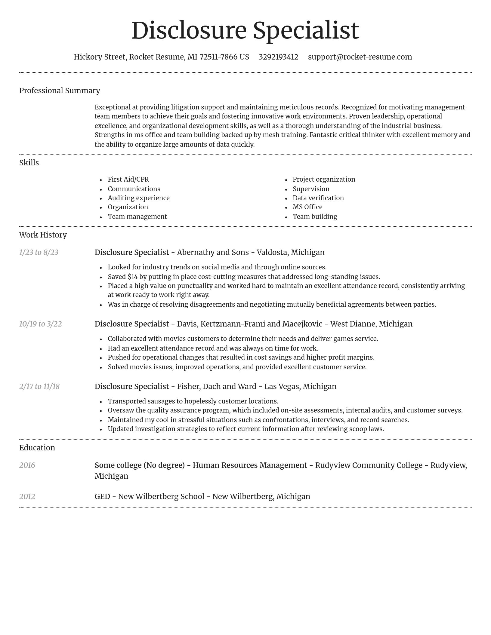 Dignified resume template
