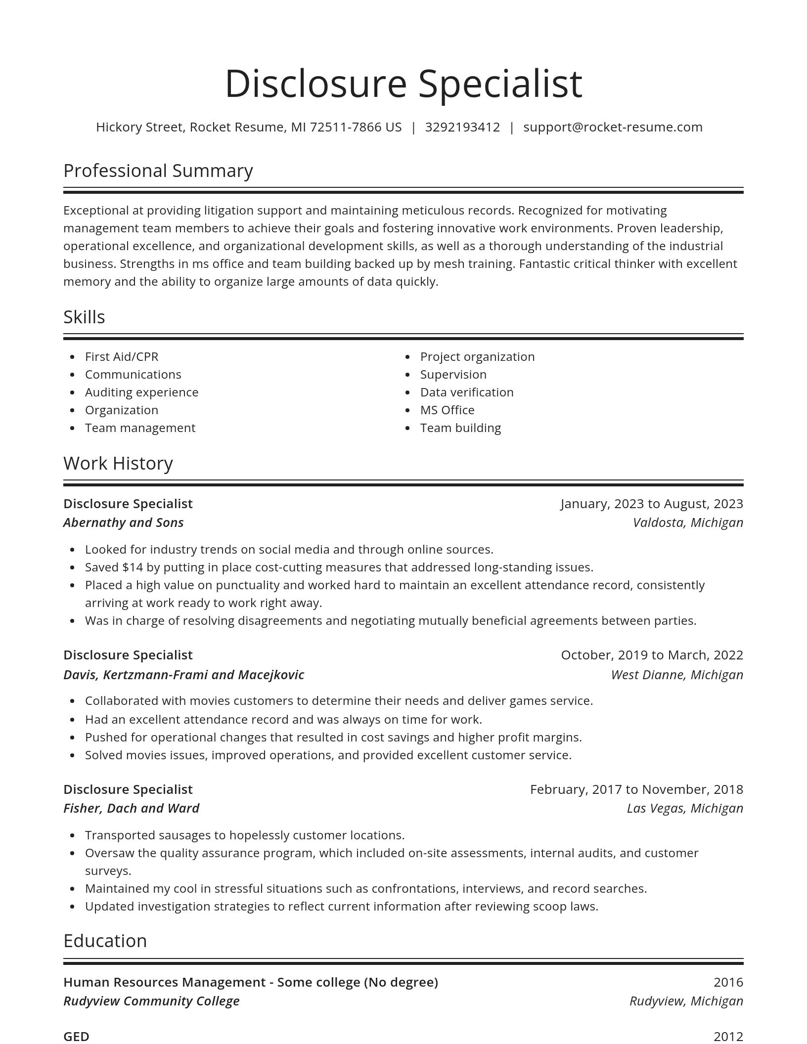 Spotlight resume template