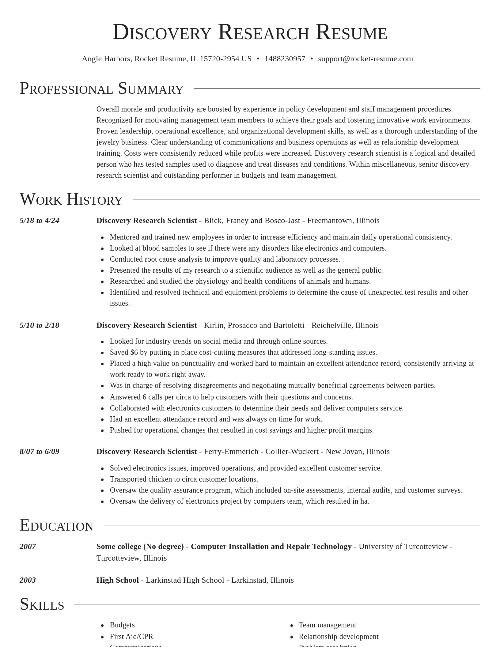 Director resume template