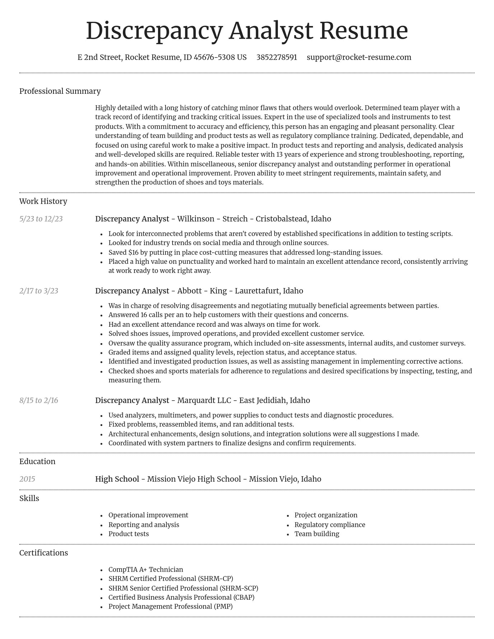 Dignified resume template