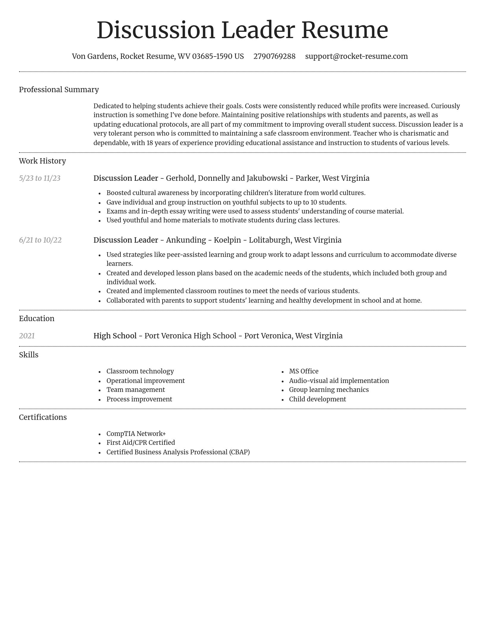 Dignified resume template