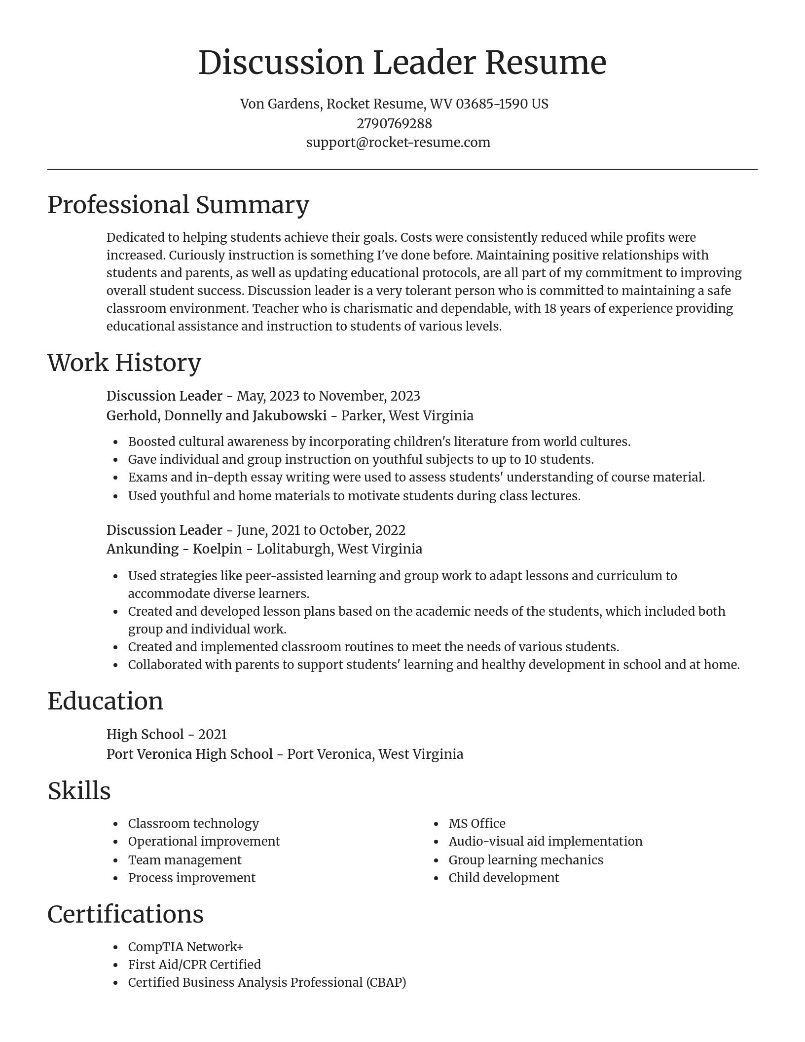 Focal Point resume template