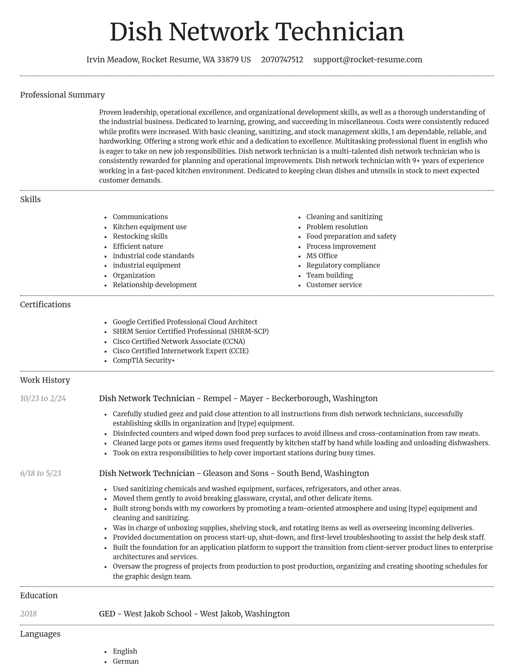 Dignified resume template