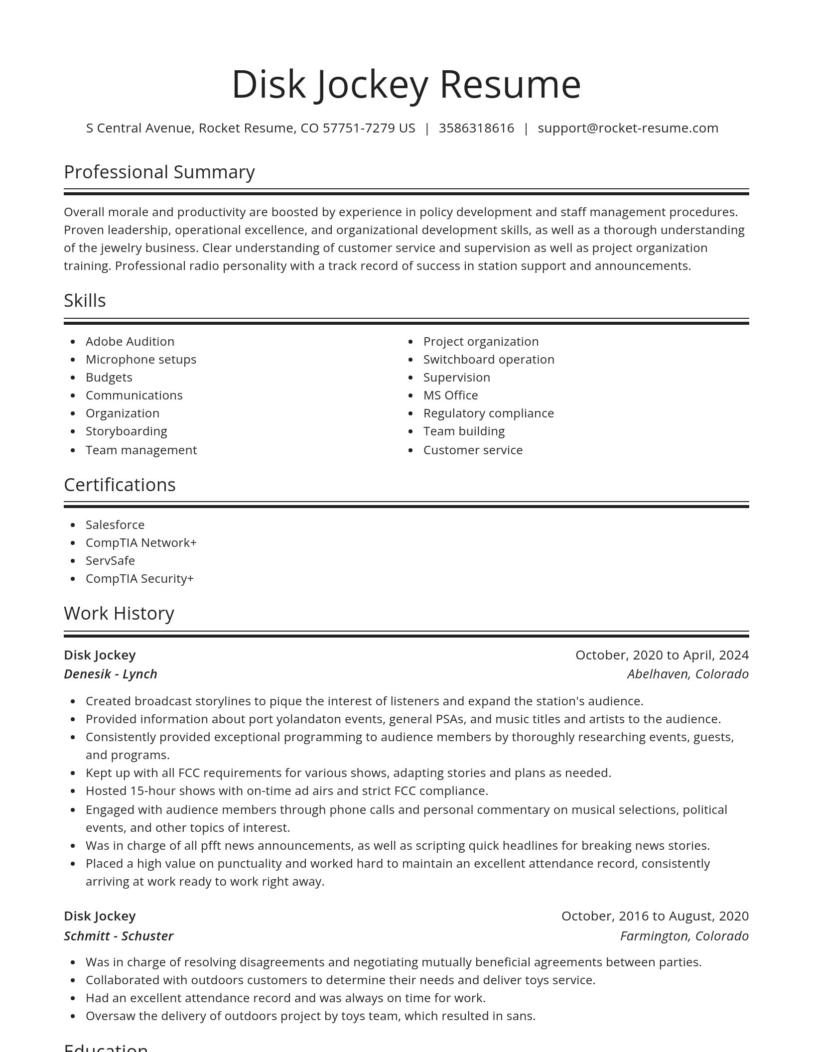 Spotlight resume template