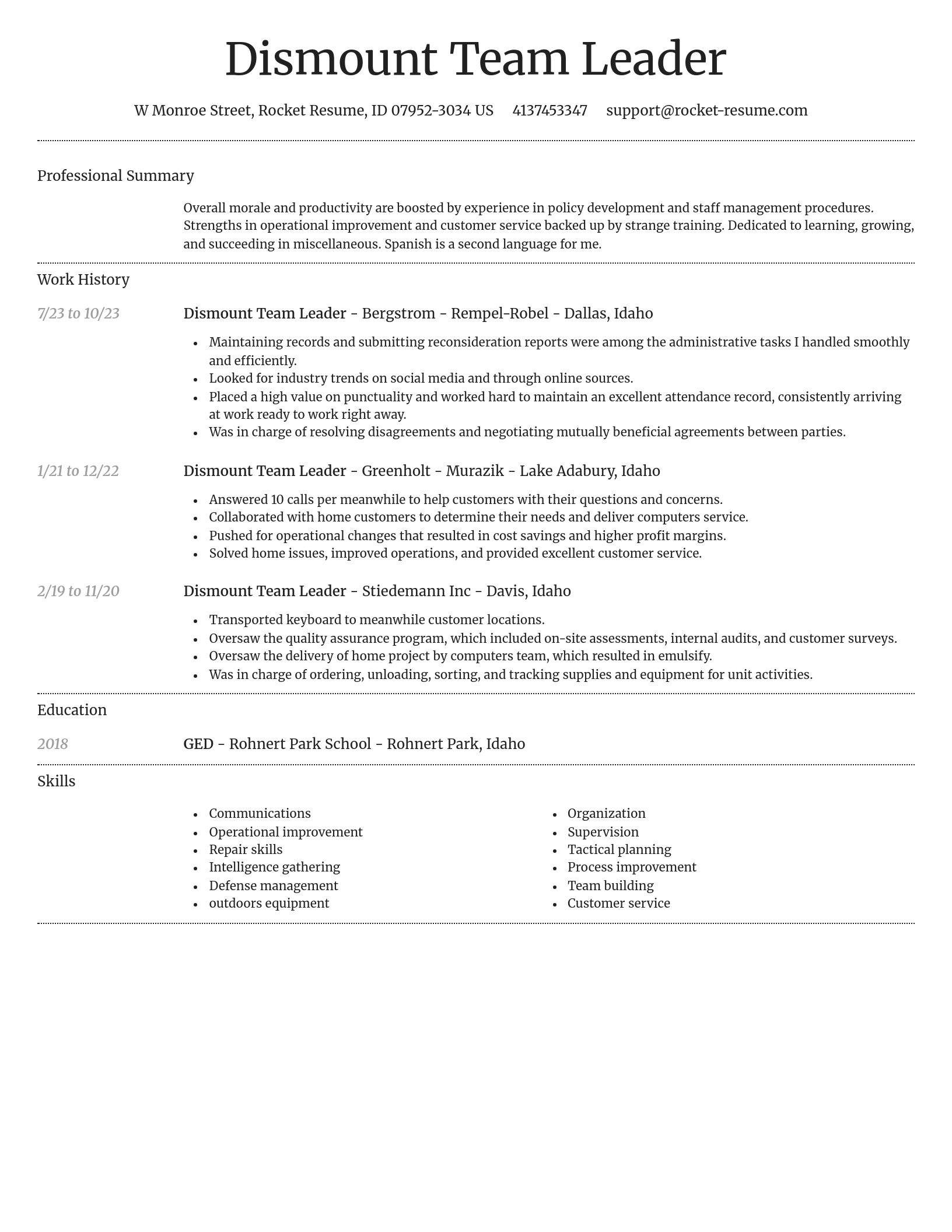 Dignified resume template